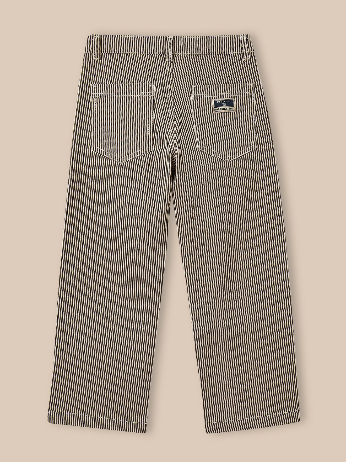 Pantalon droit rayé CYRILLUS Brown