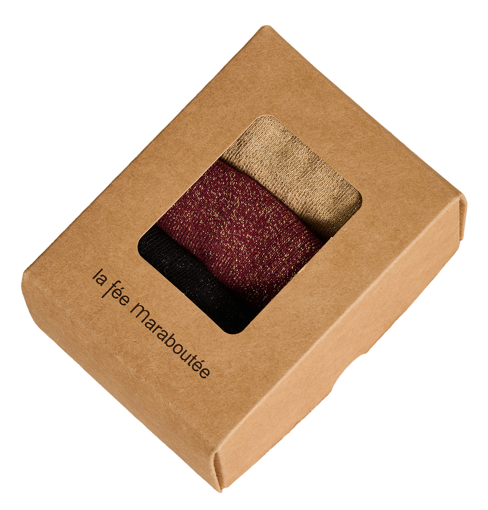 Lot de trois paires de chaussettes en coton mélangé LA FEE MARABOUTEE Noir