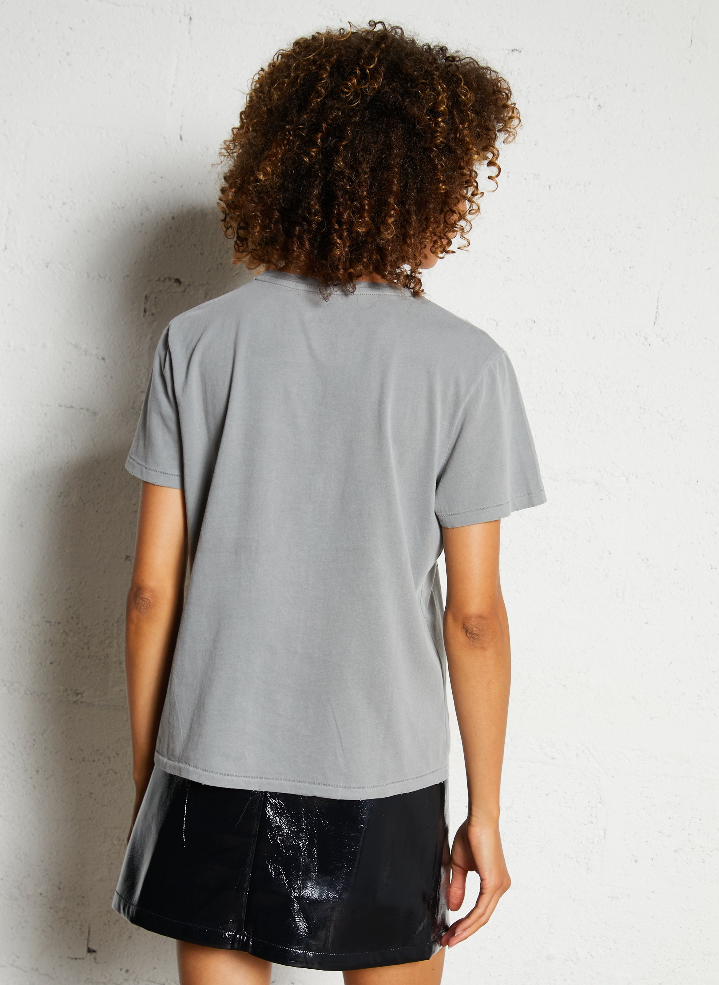 Tee-shirt col rond sérigraphié en coton NEWTONE Gris