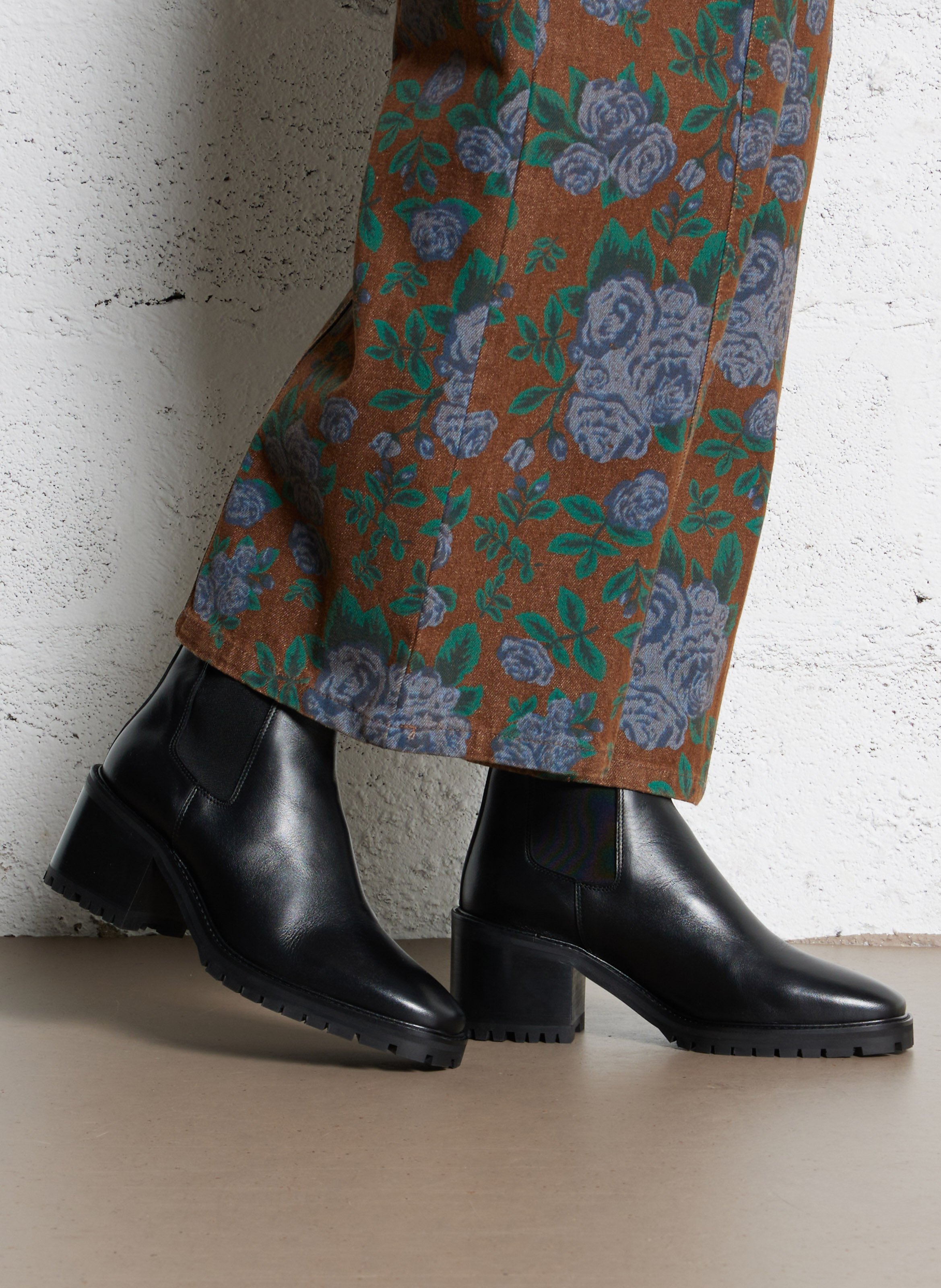 Bottines à talons en cuir RIVECOUR Noir