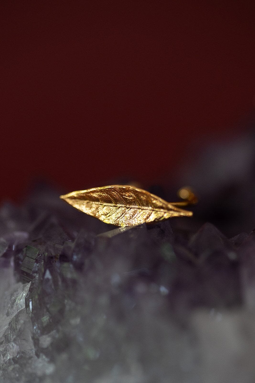 HÉRA - Fine gold-plated leaf ring MONSIEUR SIMONE Golden