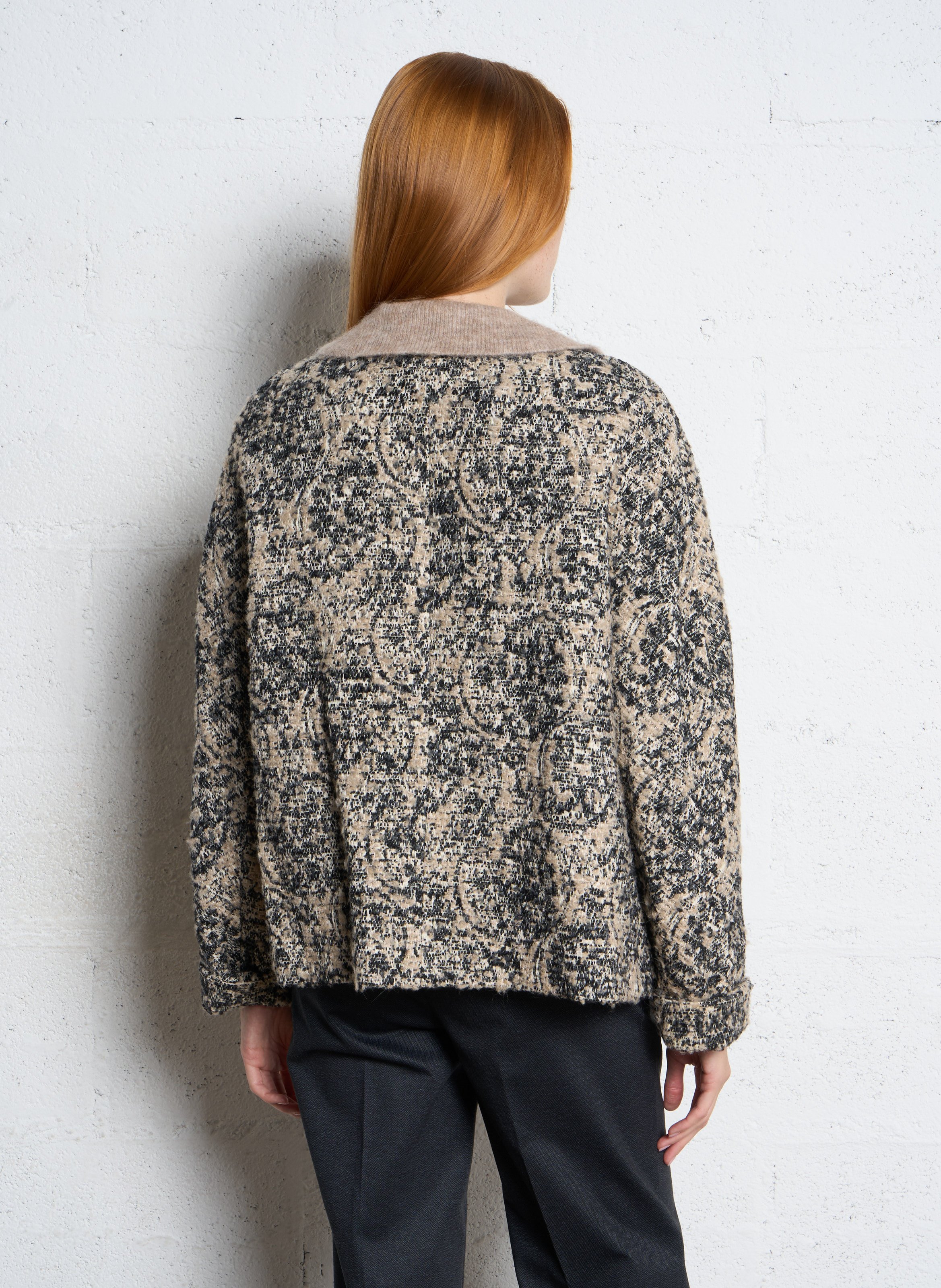 Veste droite à enfiler en tweed MAISON 123 Blanc