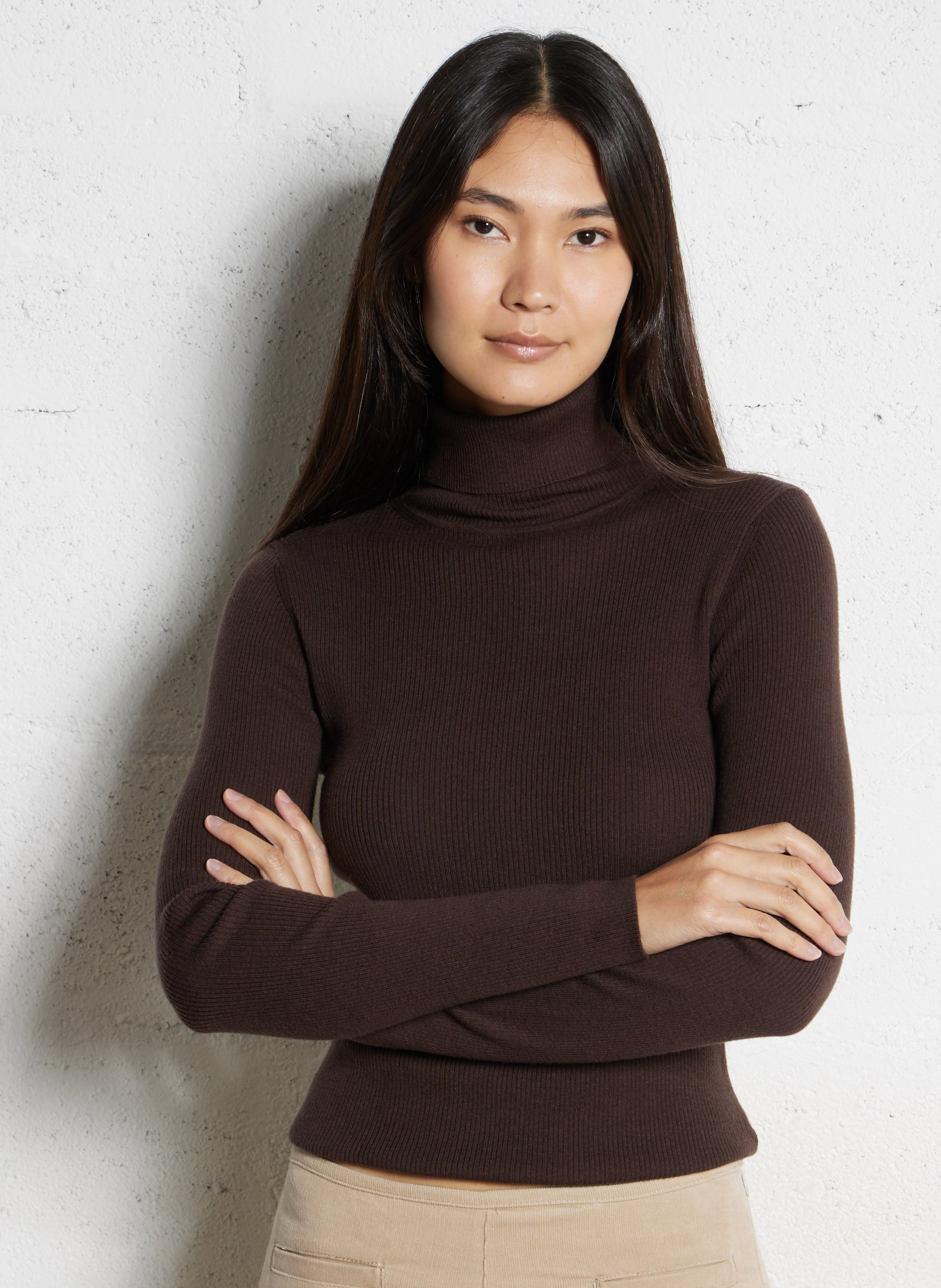 Aansluitende coltrui van wol en katoen IKKS