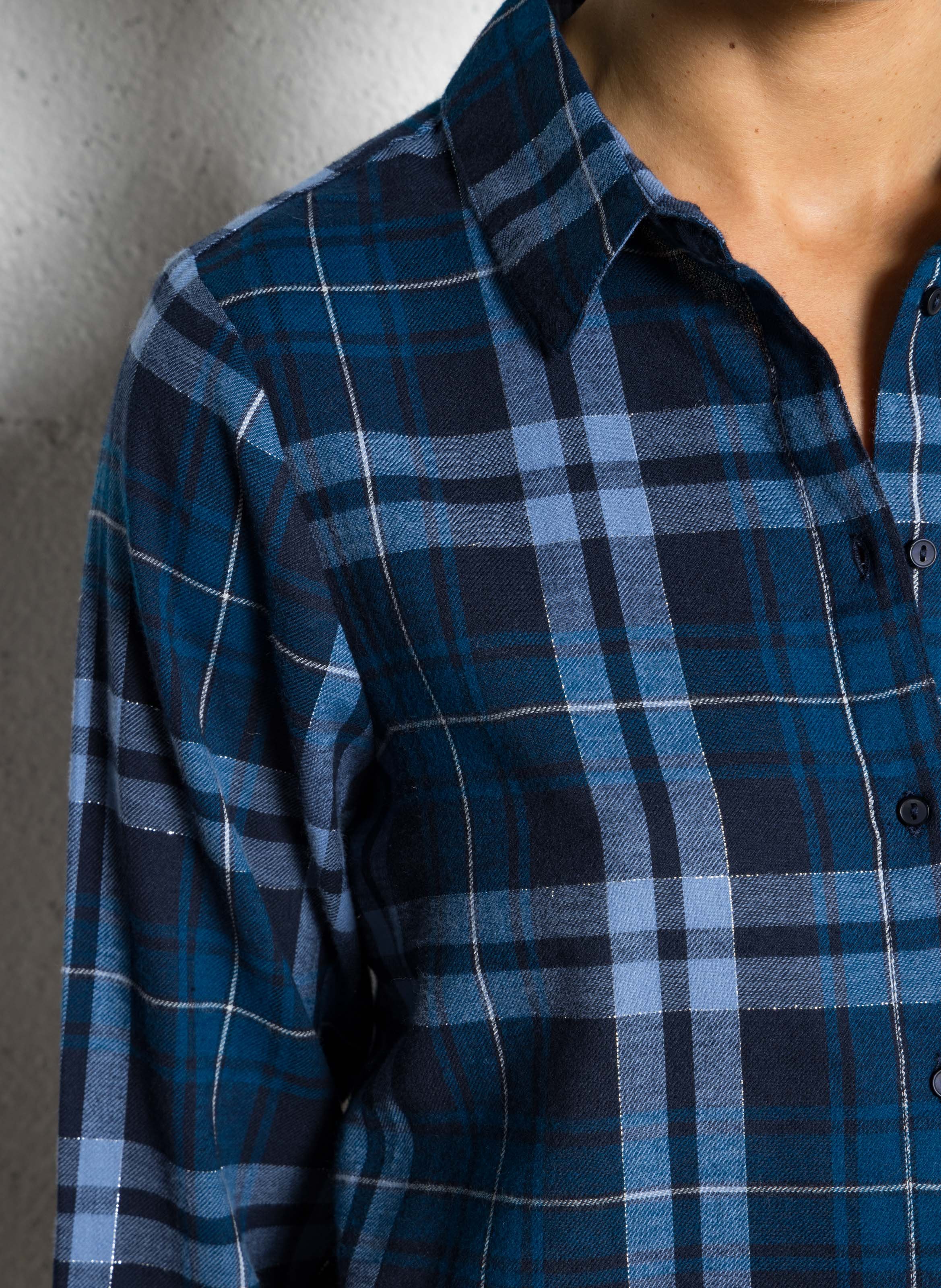 Chemise coton col classique  SUD EXPRESS Bleu