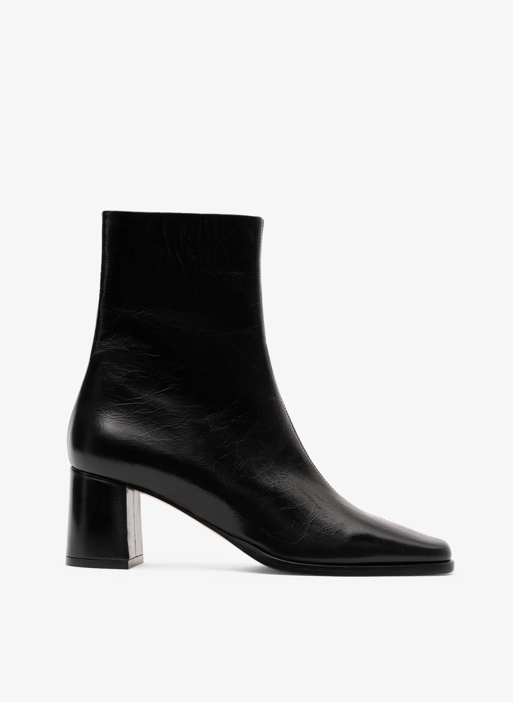Black soft nappa leather ankle boots PARALLELE PARIS Black