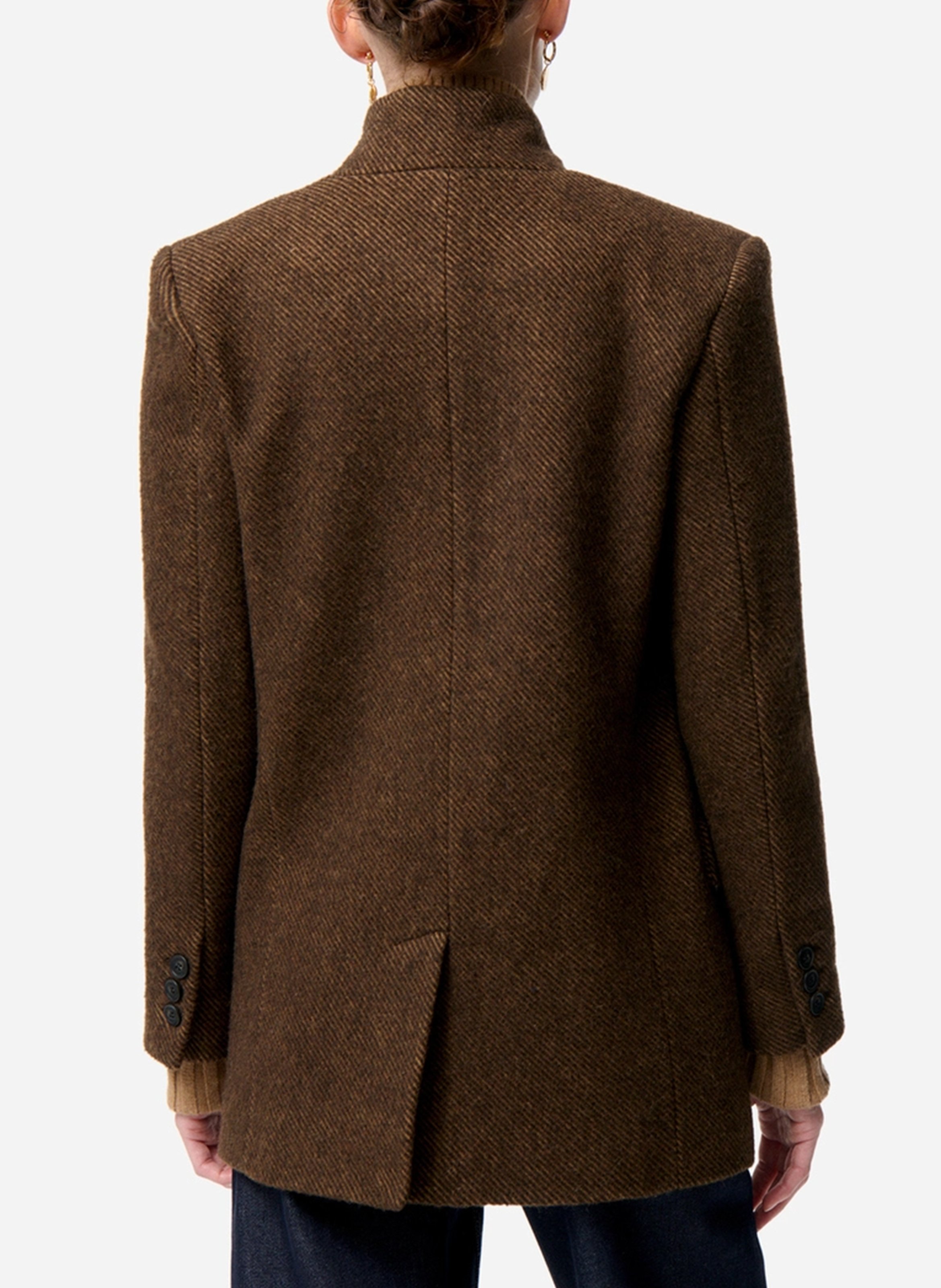 Straight wool mix jacket VANESSA BRUNO Brown