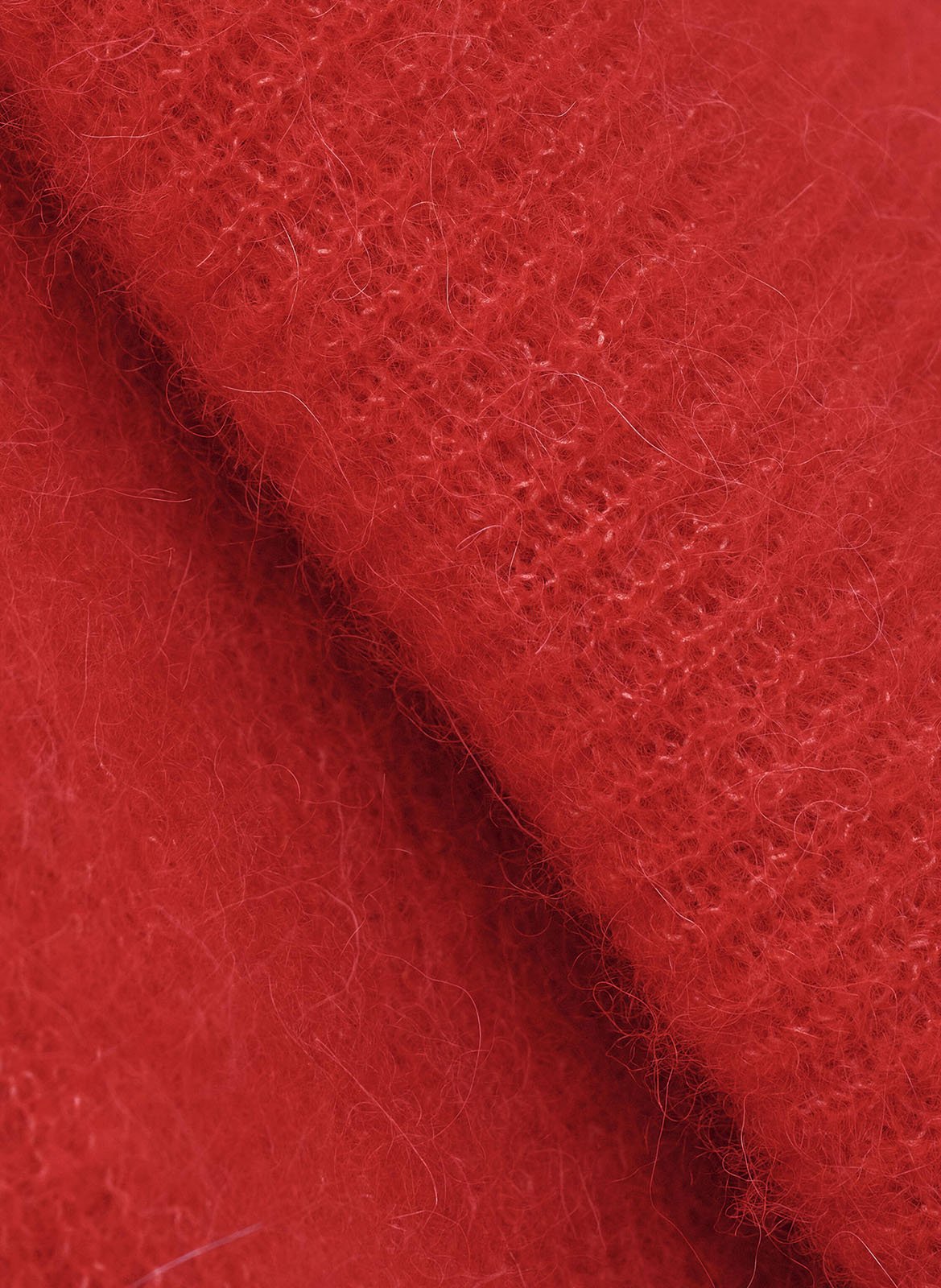 Asymmetrische trui met boothals - wolblend BA&SH Rood