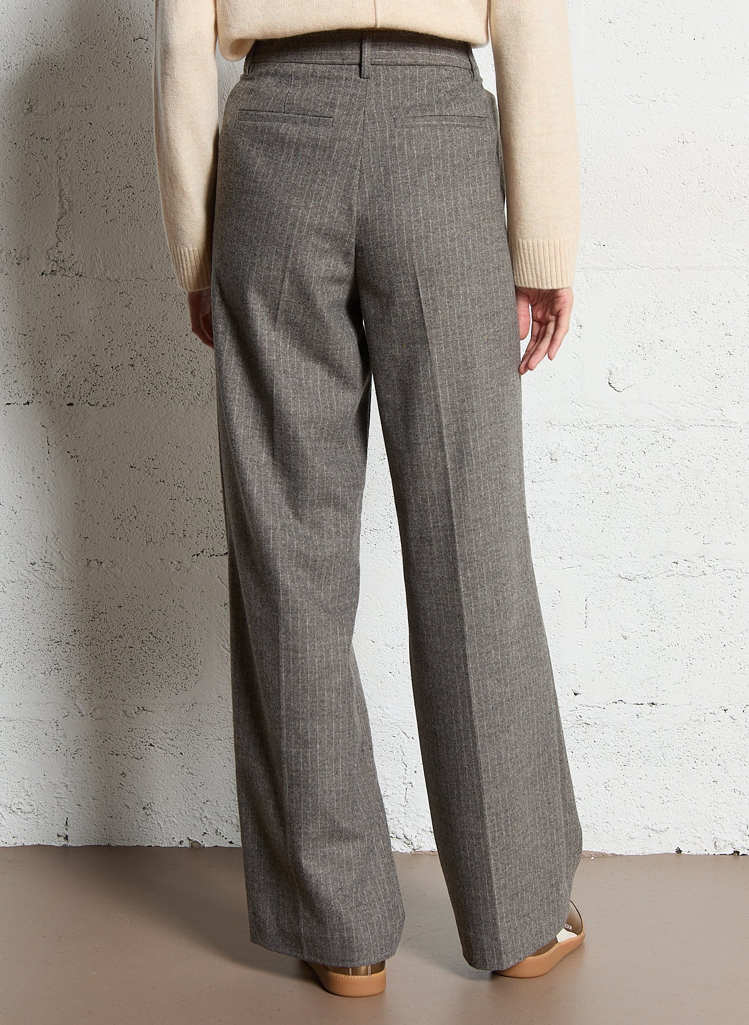 Straight-fit broek van wolmix MAISON 123 Beige