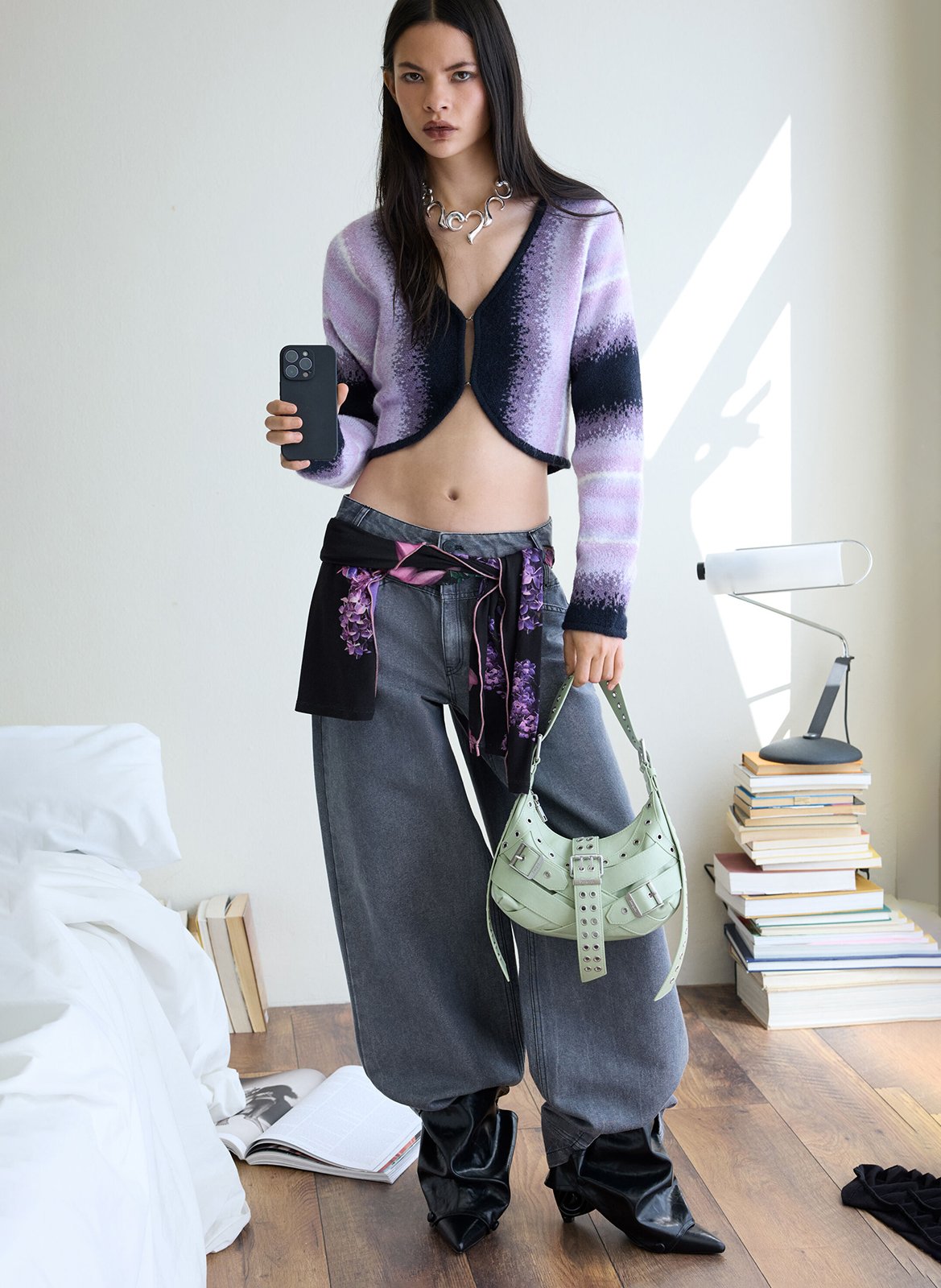 Jean large en coton mélangé DESIGUAL Noir