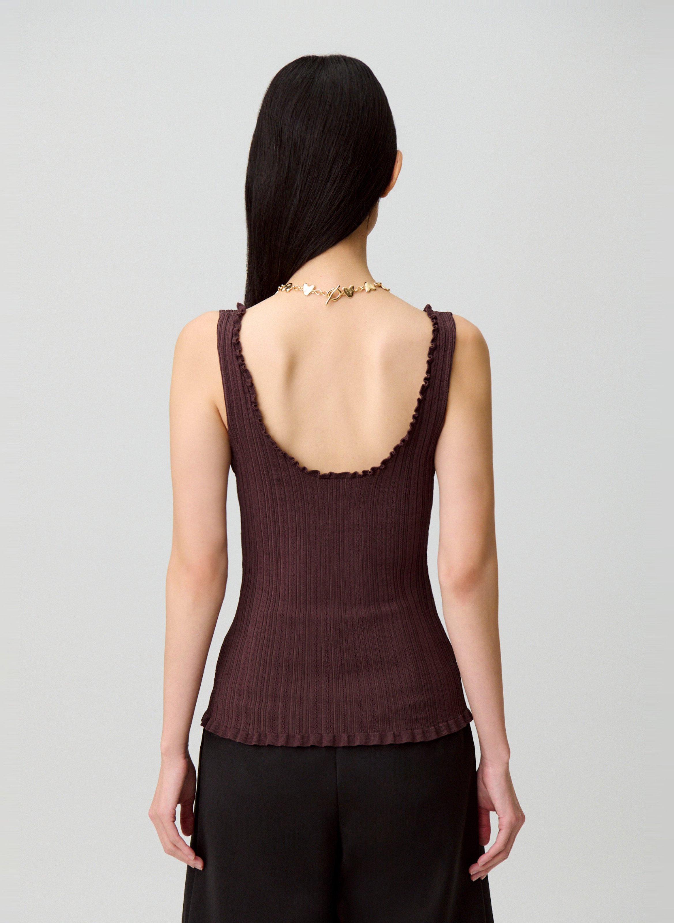 Malilen U-neck sleeveless top CLAUDIE PIERLOT Brown
