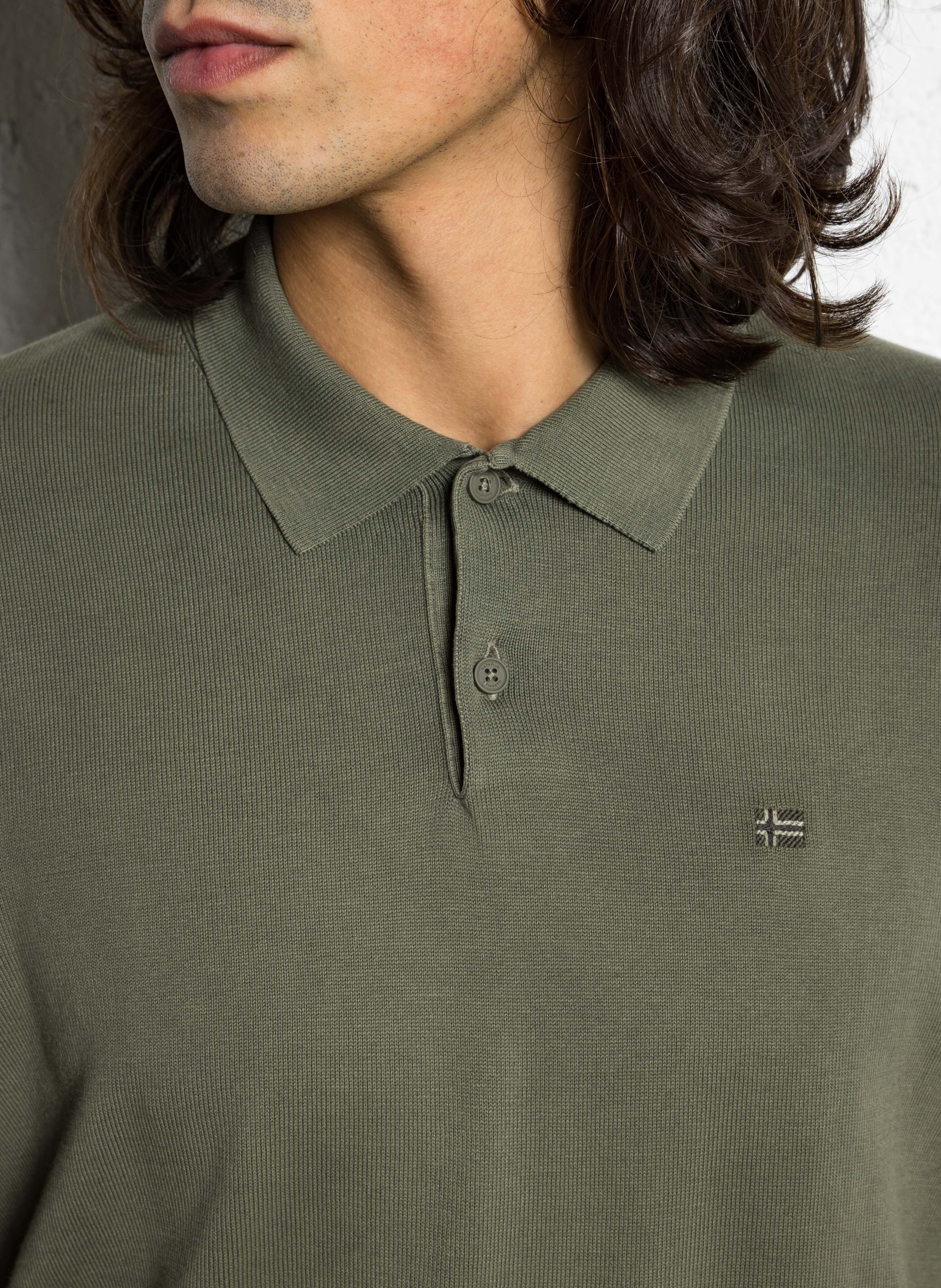 Baumwollpullover mit Polokragen NAPAPIJRI Grun