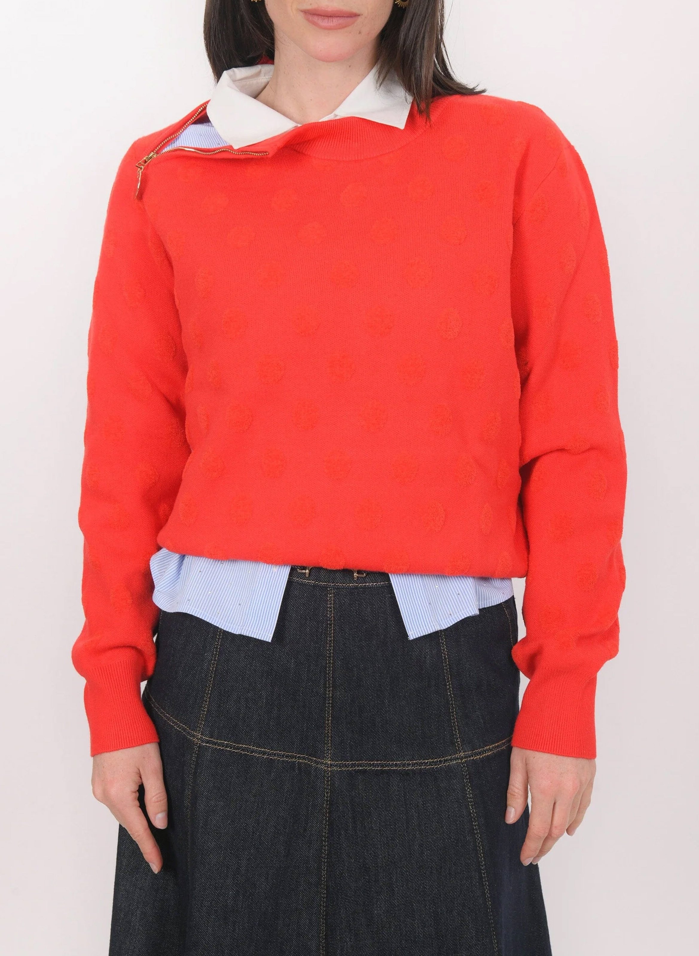 Pull oversize col rond  KOOKAI Rouge