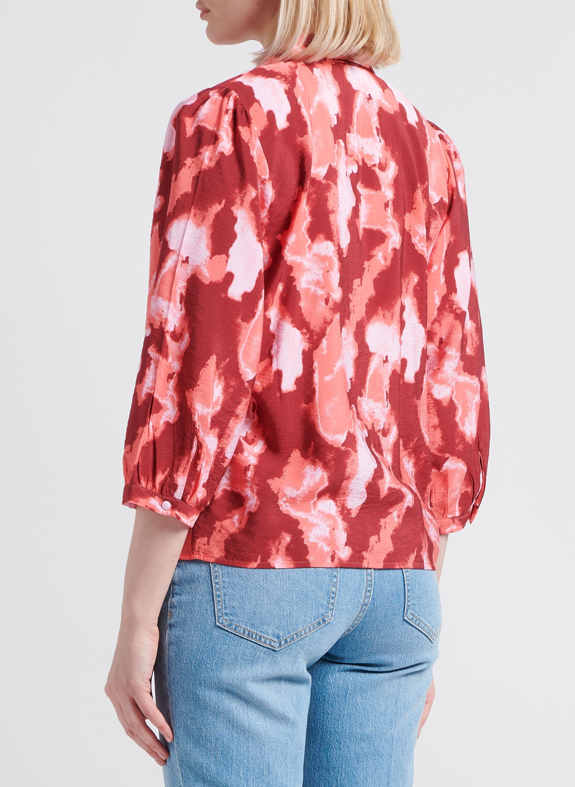 Blouse met klassieke kraag en print MOSS COPENHAGEN Rood