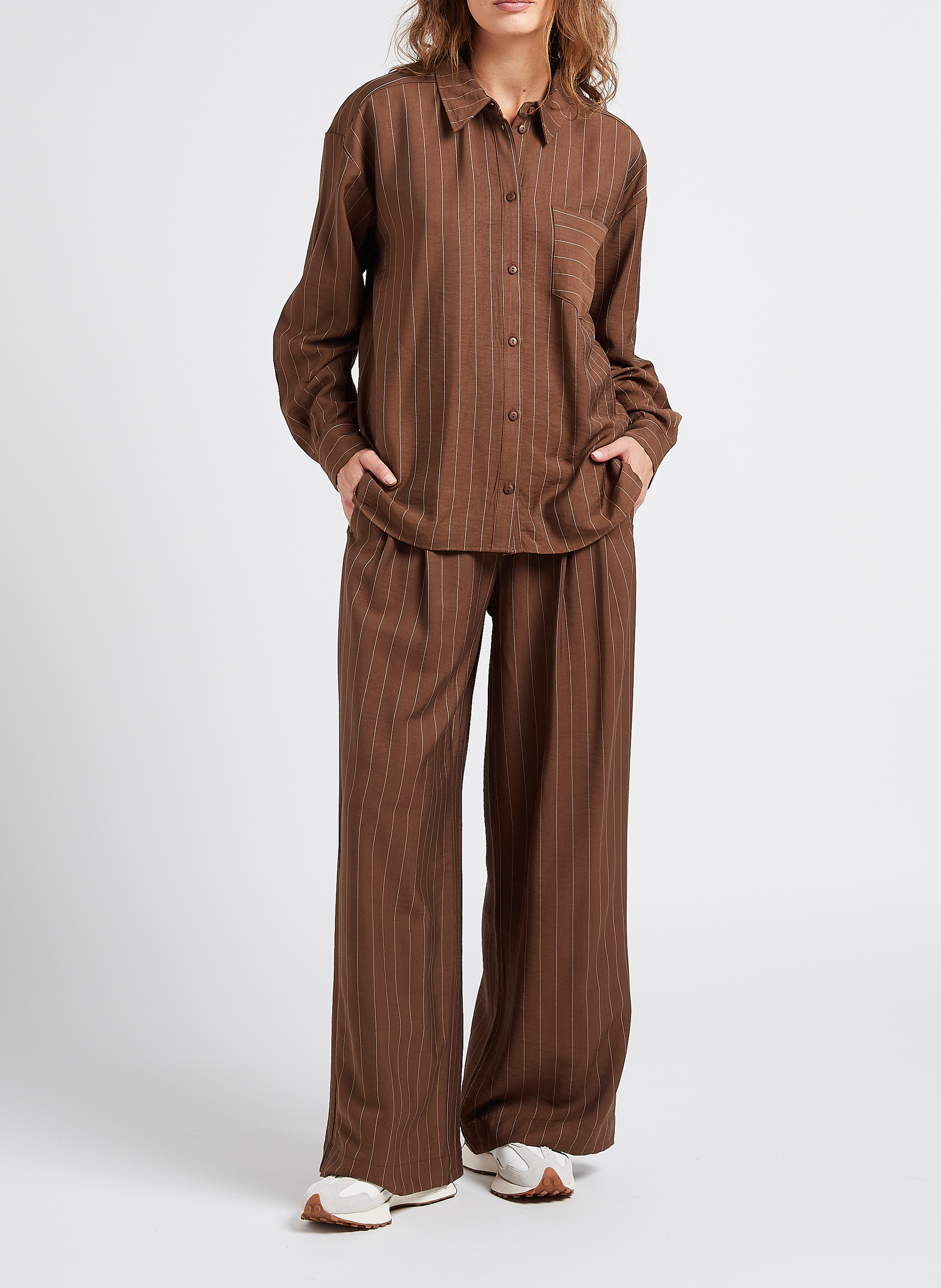 Chemise ample col classique imprimé rayé MOSS COPENHAGEN Multicolore