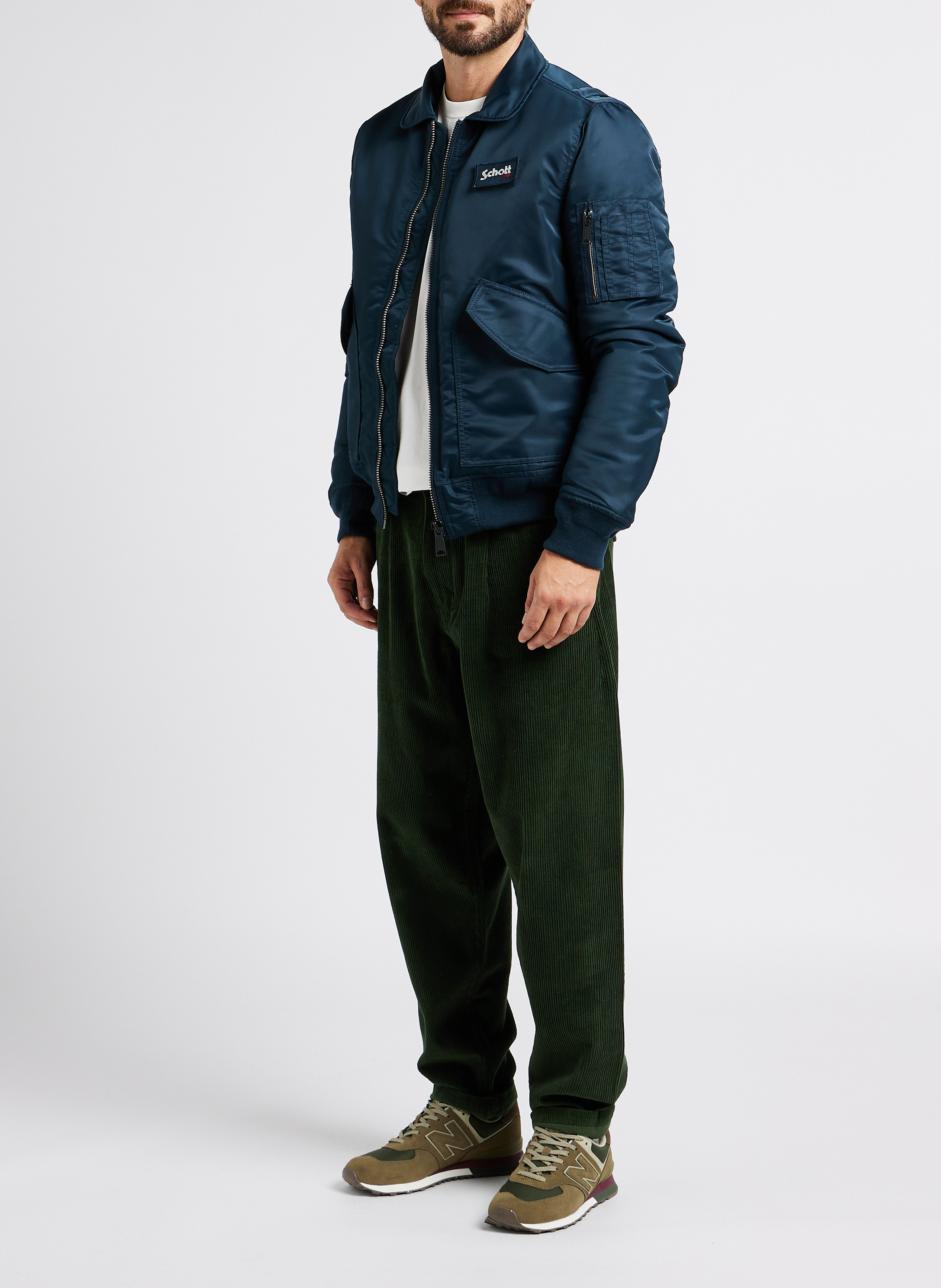 Jacket with classic collar SCHOTT Blue