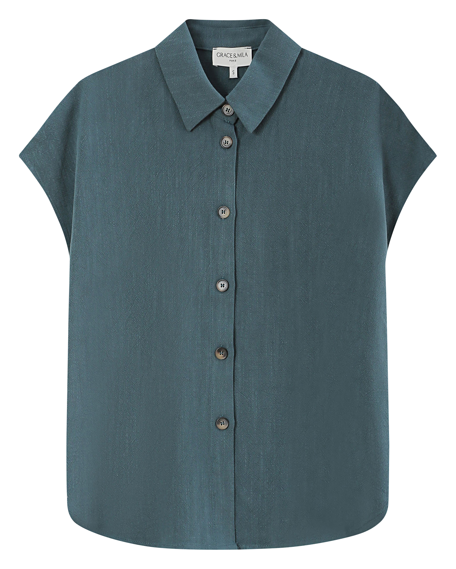 Chemise manches courtes unie GRACE ET MILA Vert