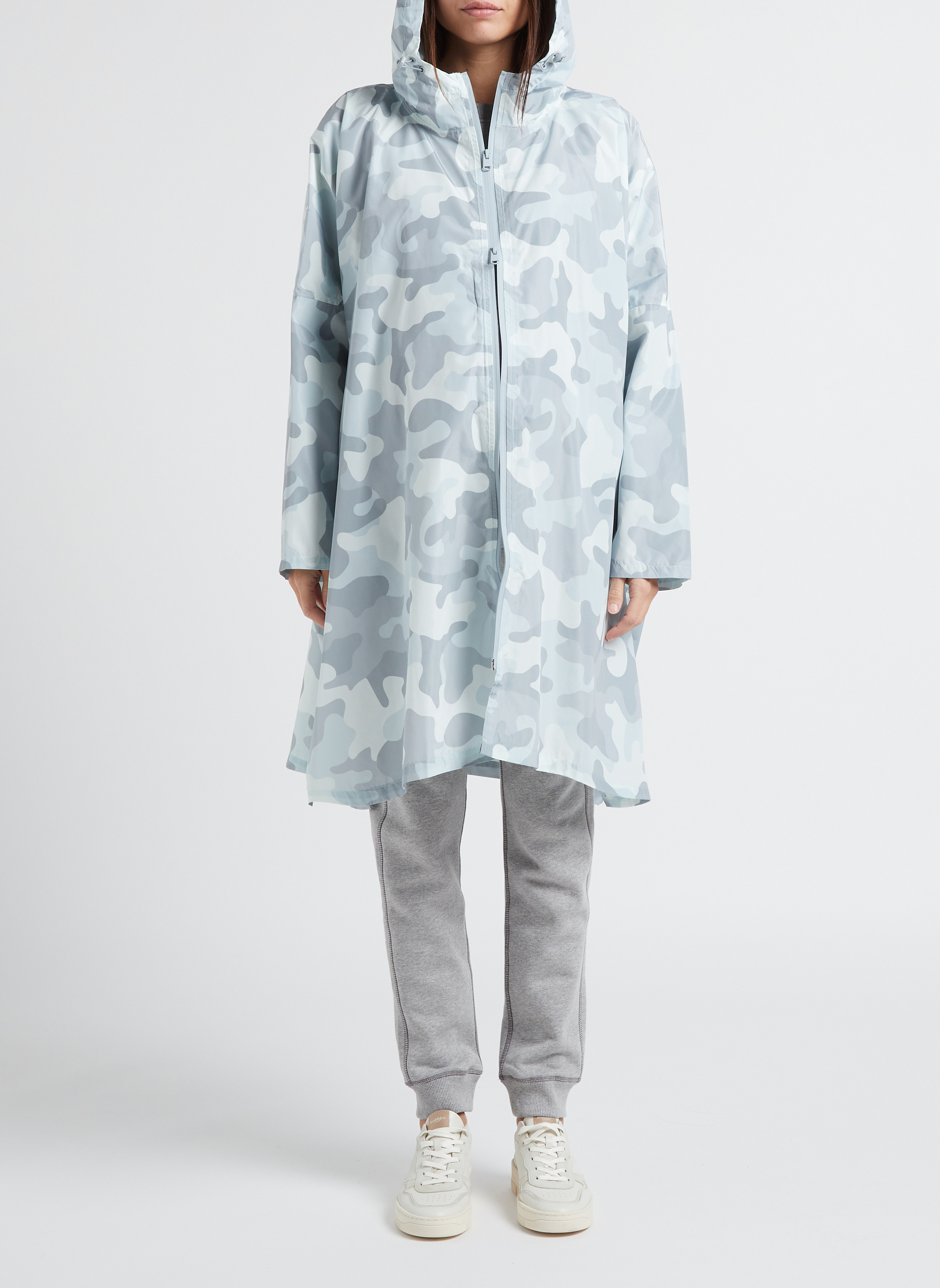 Coupe-vent imprimé à capuche  SERAPHINE Gris