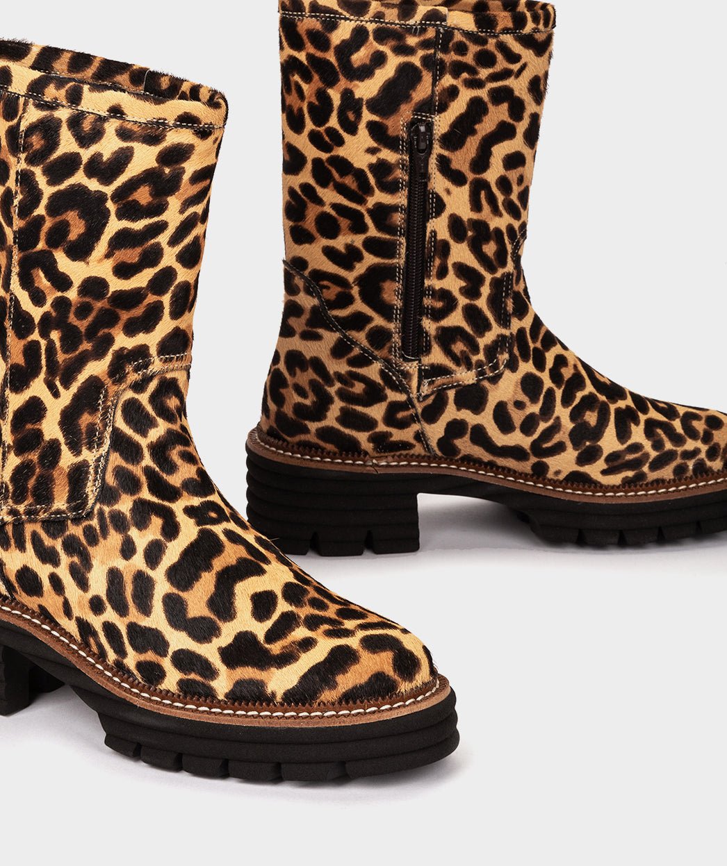 Leopard Print Fur Boots PEDRO MIRALLES Brown