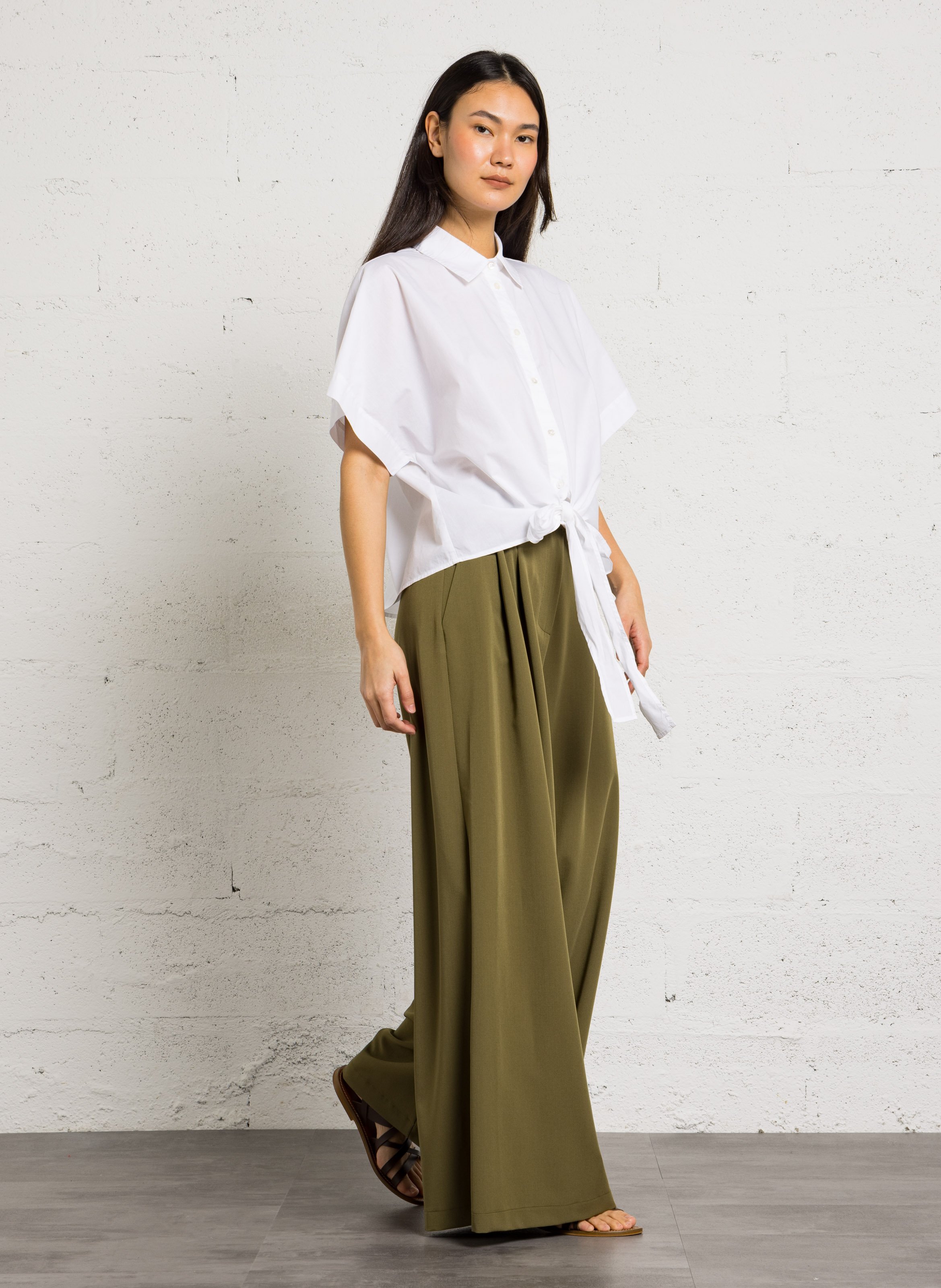 Chemise ample col classique en coton BELLEROSE Blanc