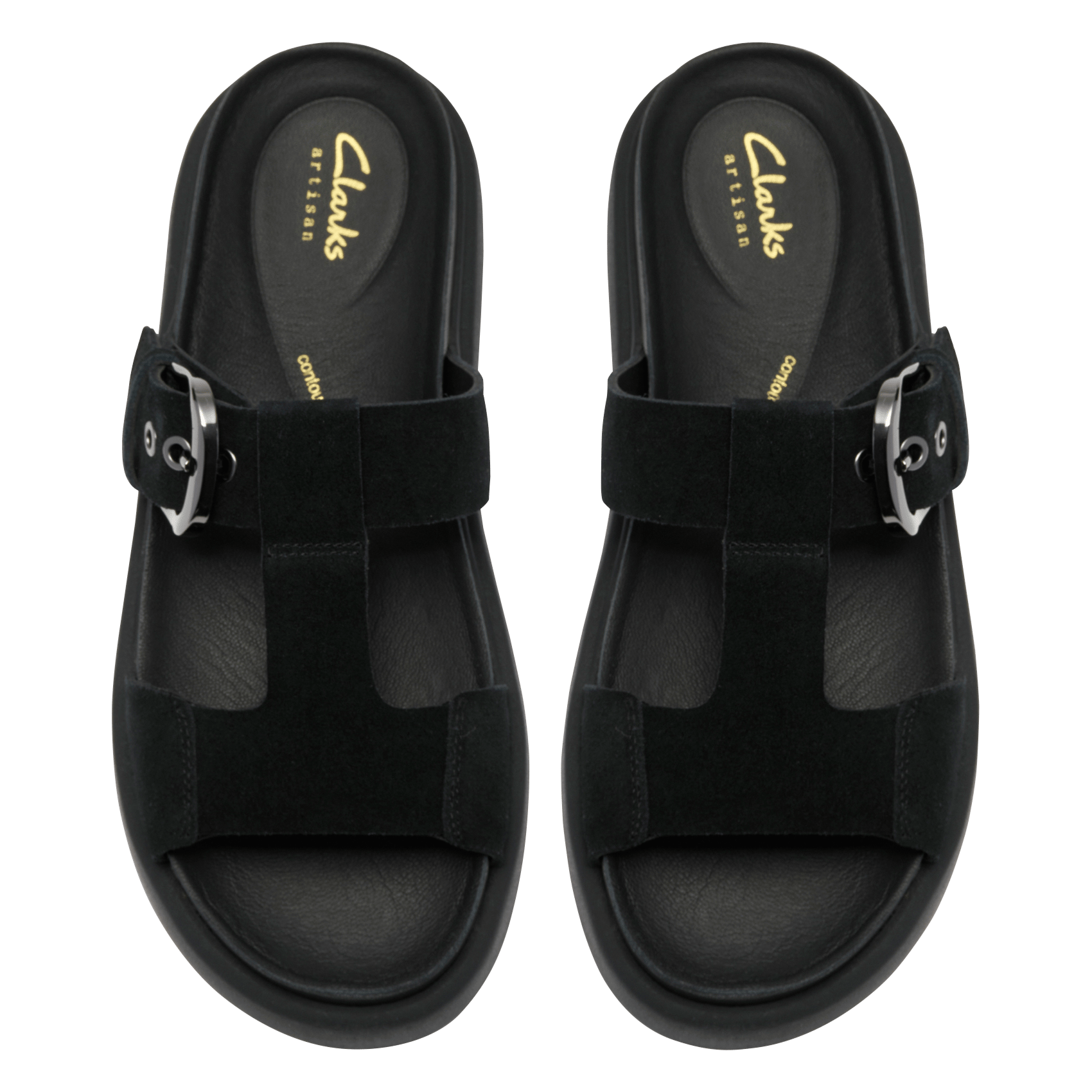 Aouda flat leather sandals CLARKS Black