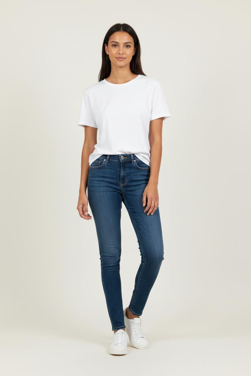 Cropped slim jeans with studs ACNE STUDIOS - Seconde Main Blue