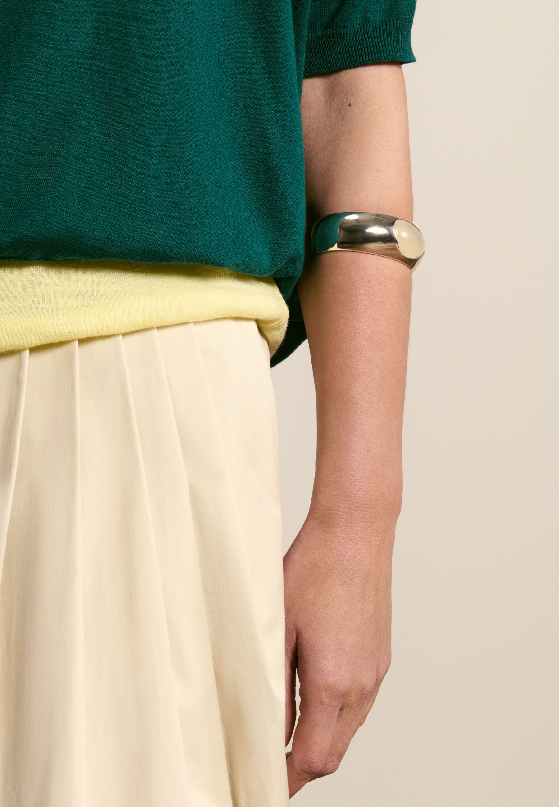 T-shirt col v en coton biologique MAISON MONTAGUT Vert