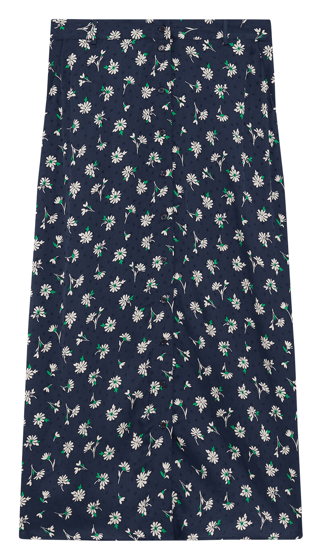 Halflange, gerende rok CAROLL Blauw