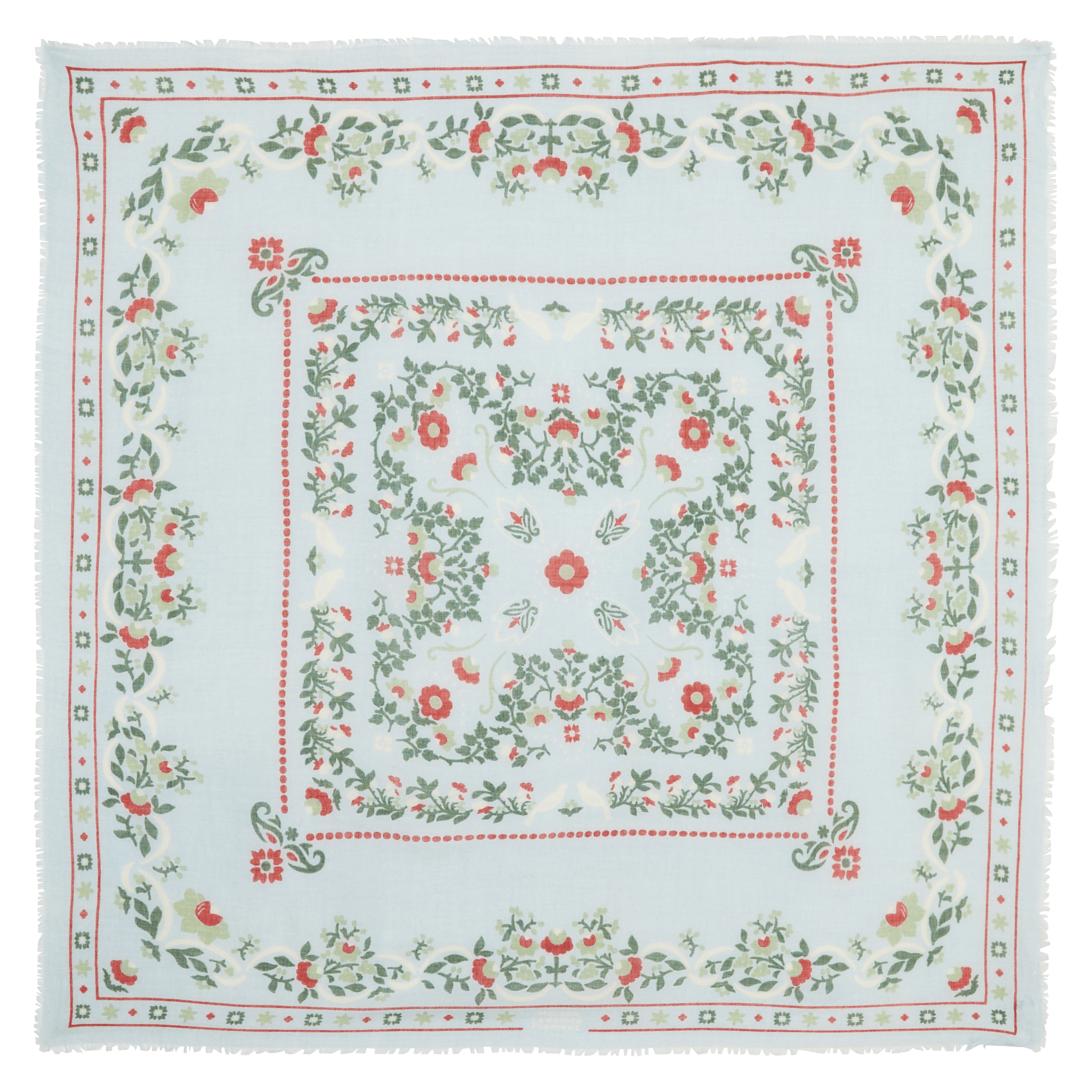 Haddock wool and silk printed scarf MAISON LECOMTE FLAMENT