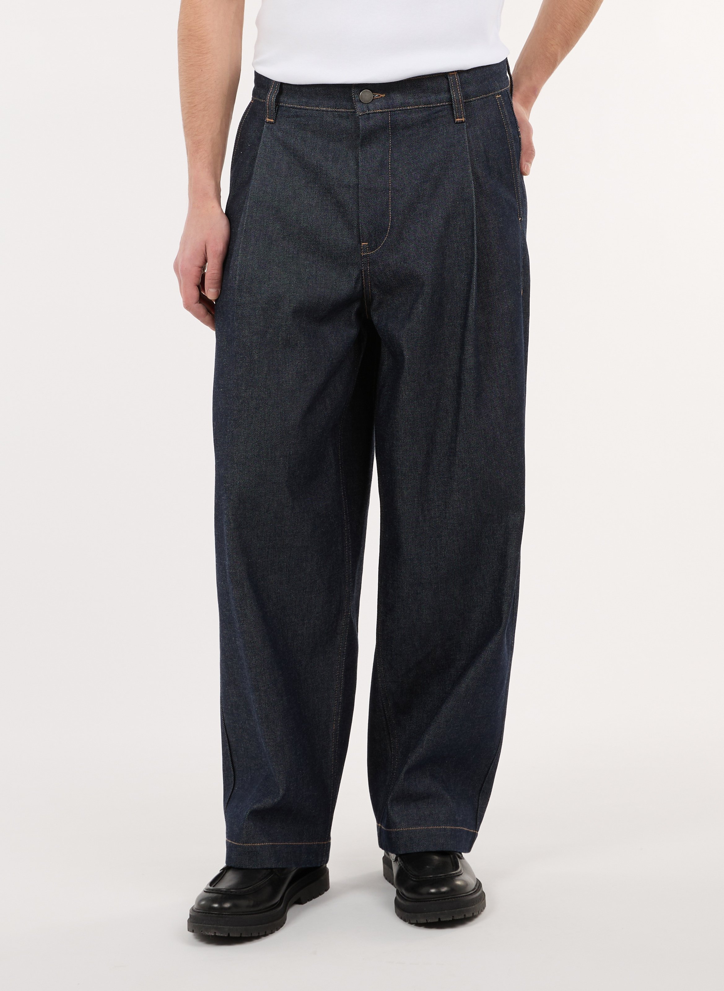 Csally - Gerade geschnittene Baumwollhose SAISON 1865 Blau