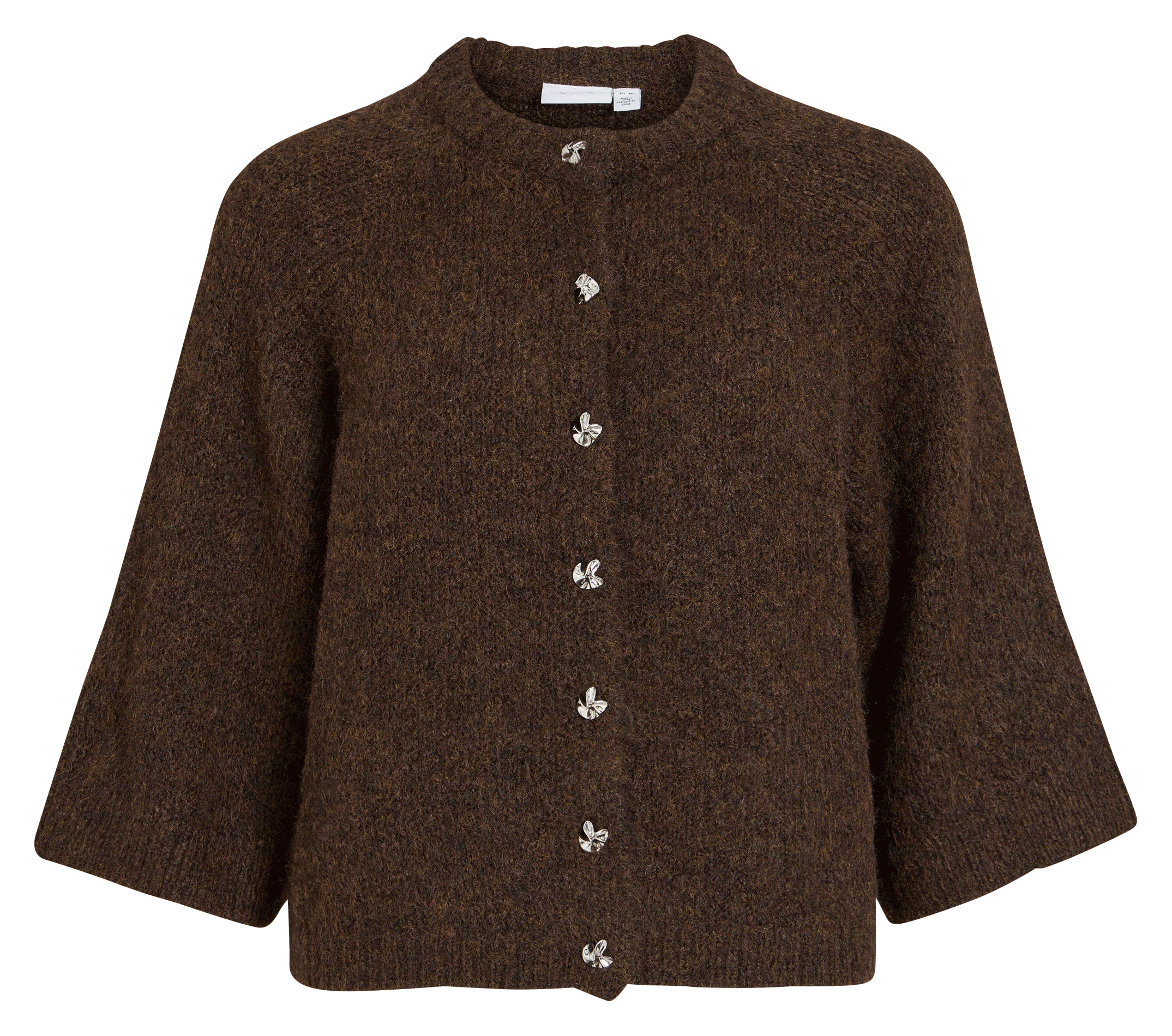Recht vest met ronde hals VILA Bruin