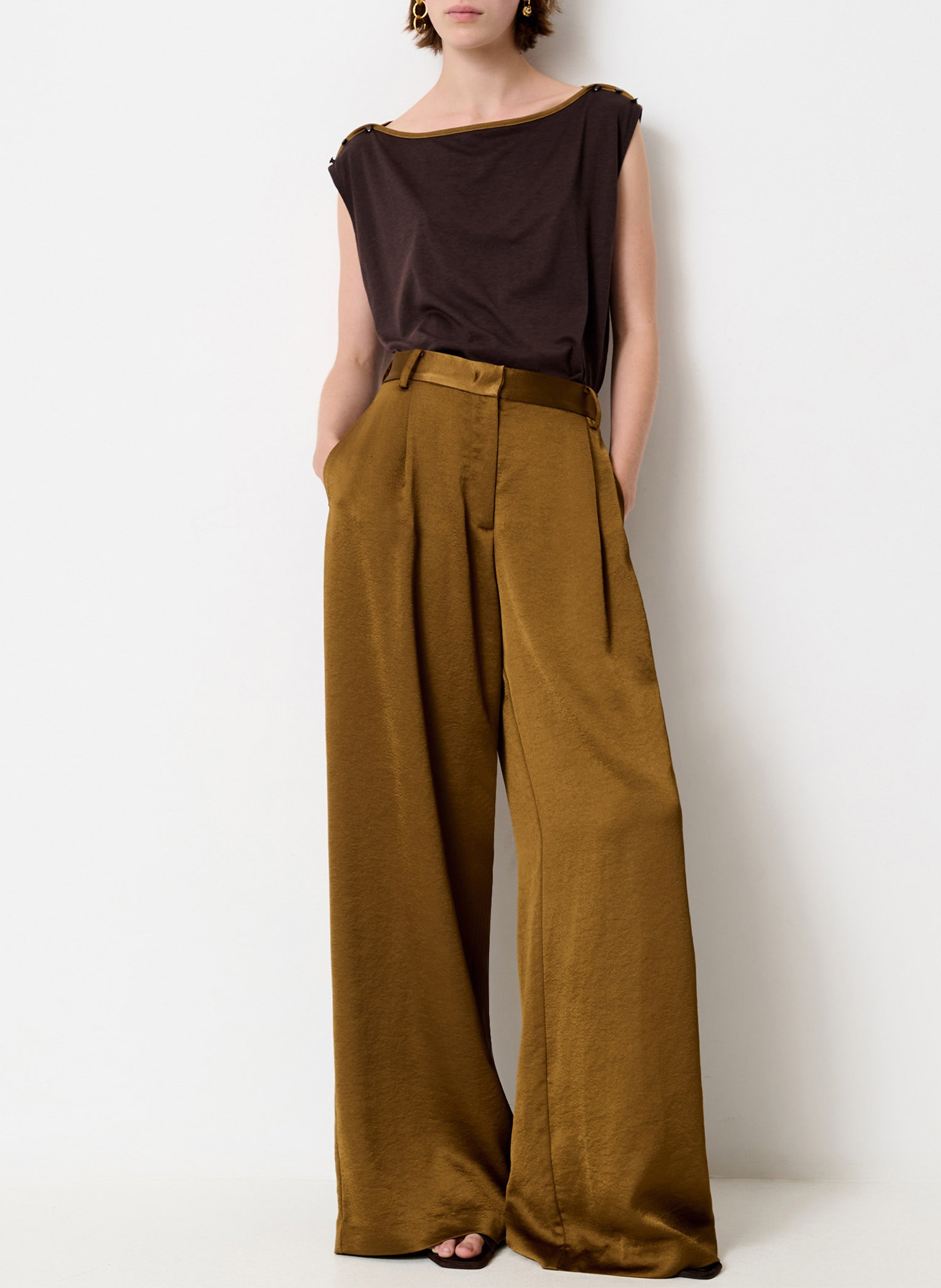 Top sans manches uni SESSUN Marron
