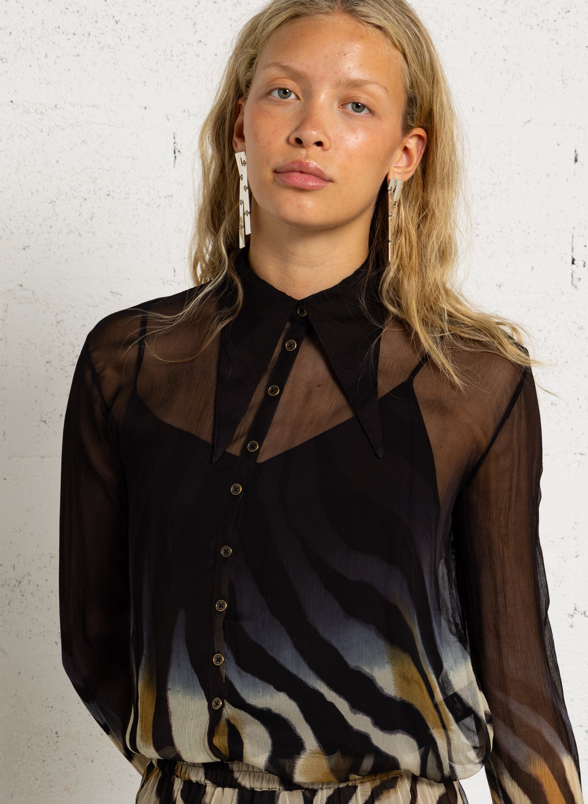 Sheer straight shirt MES DEMOISELLES Multicolored
