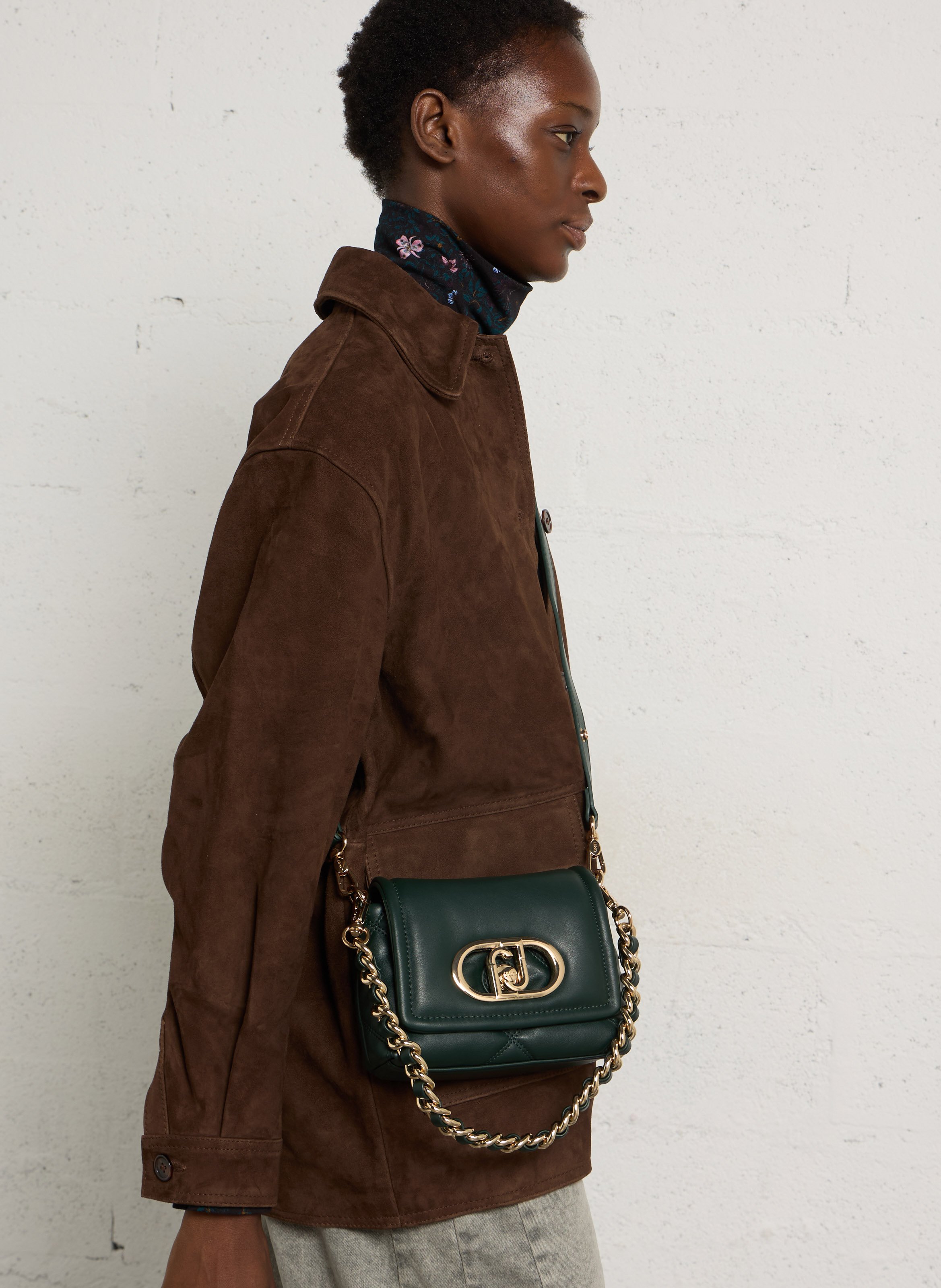 Leather-look shoulder bag LIU JO Green
