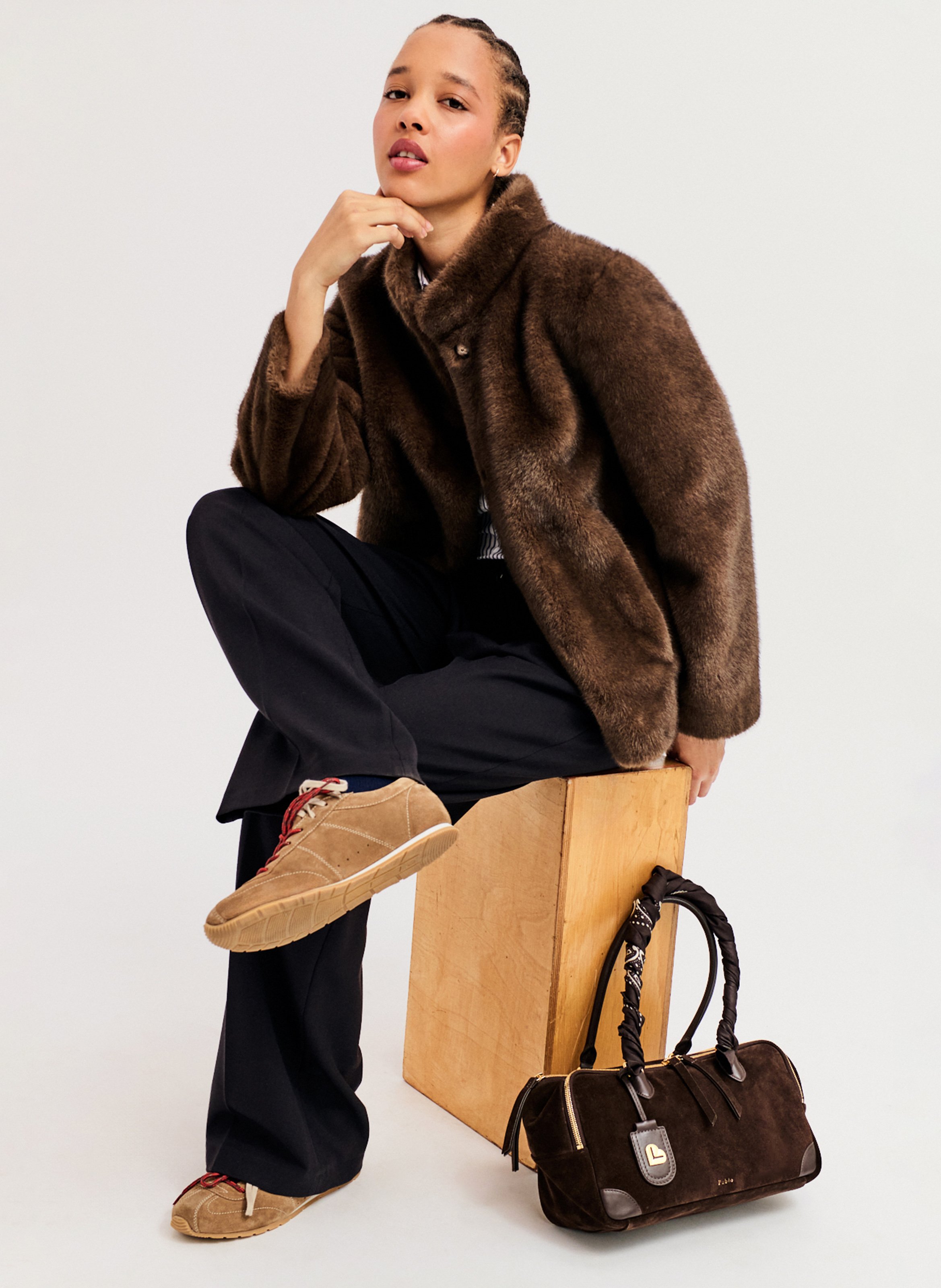 Manteau oversize col montant | Marron PABLO Femme