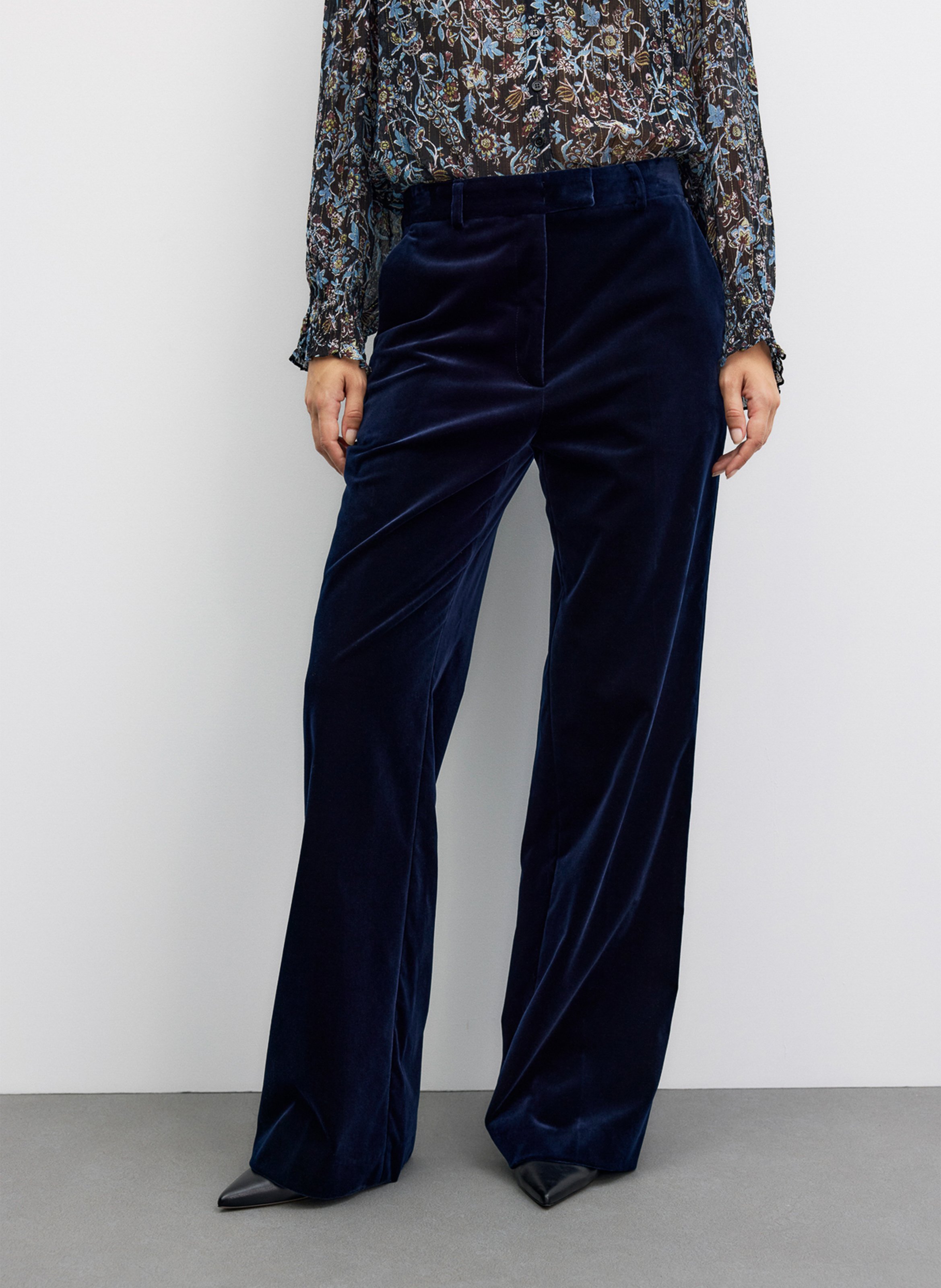 Weite Samthose im Tailoring-Stil GERARD DAREL Blau
