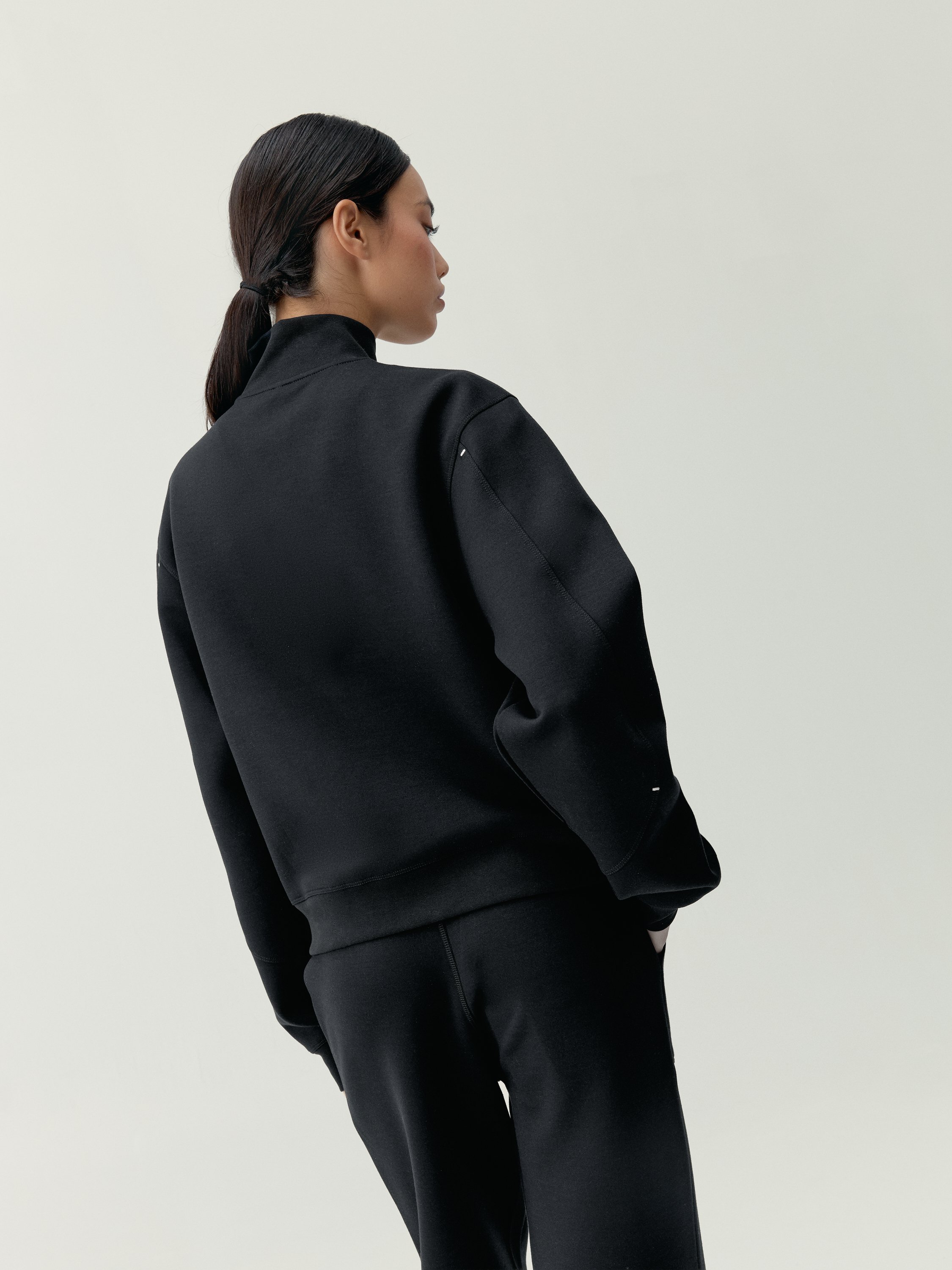 Women's BLOOM half-zip quick-drying sports sweatshirt BORN Black