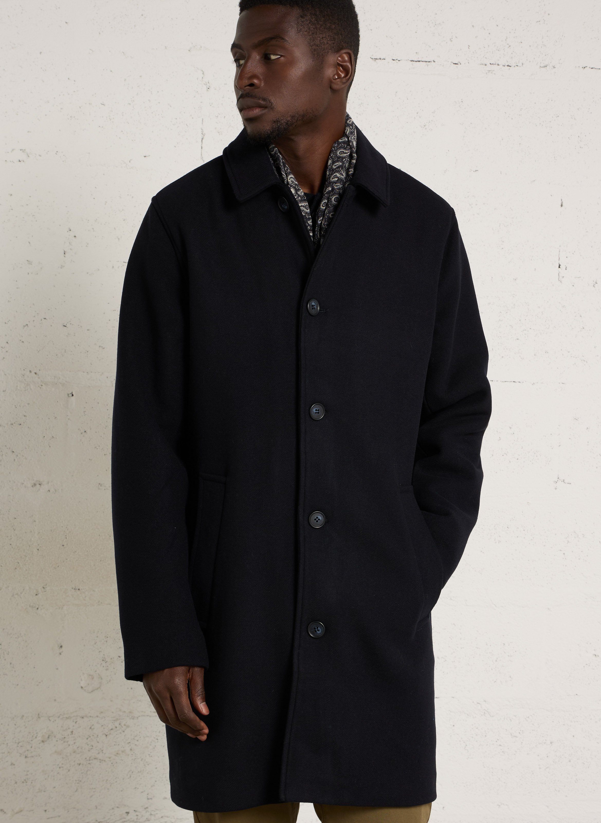 Gerader Mantel aus Wollmix CASUAL FRIDAY Blau