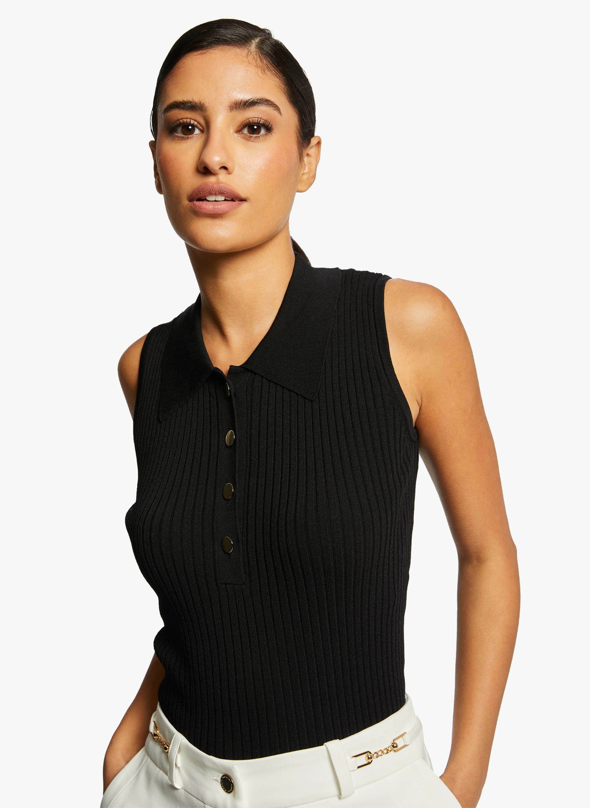Knit Tank Top Sweater Noir Women Place des Tendances