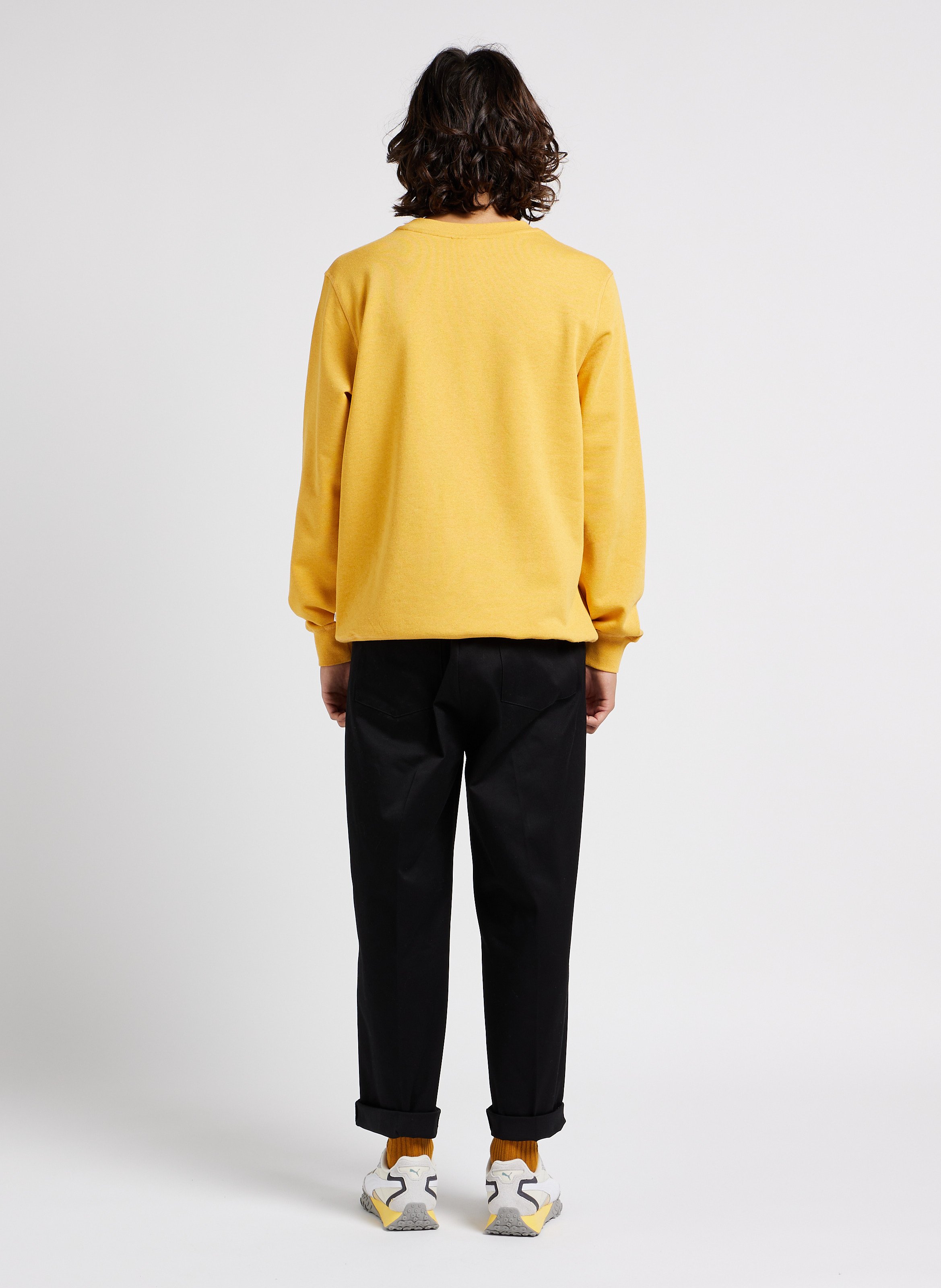 Pull col rond en coton mélangé  KNOWLEDGE COTTON APPAREL Jaune
