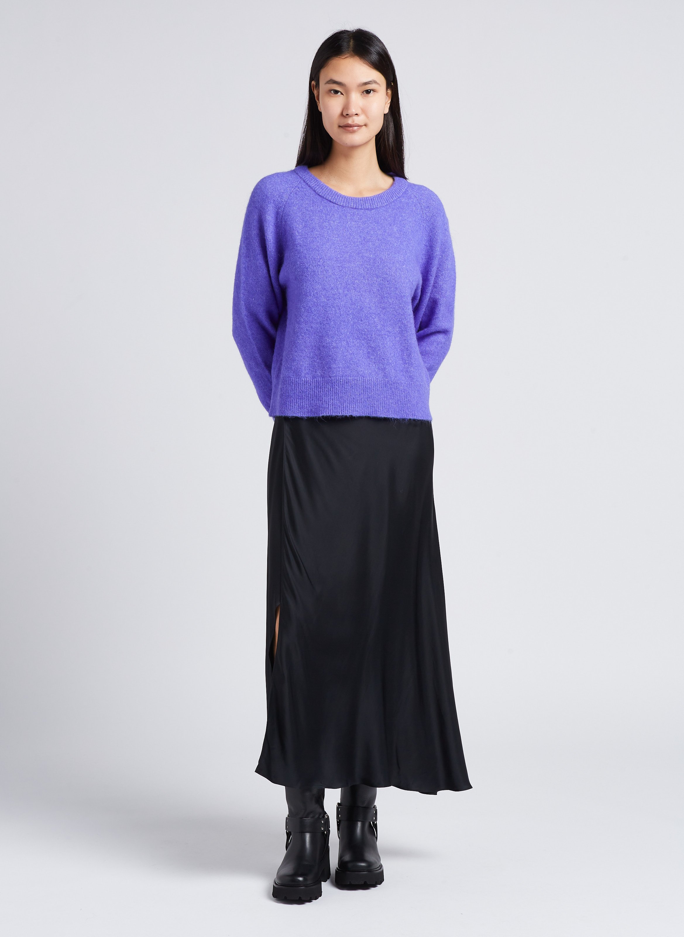 Jupe midi portefeuille SAMSOE SAMSOE Noir