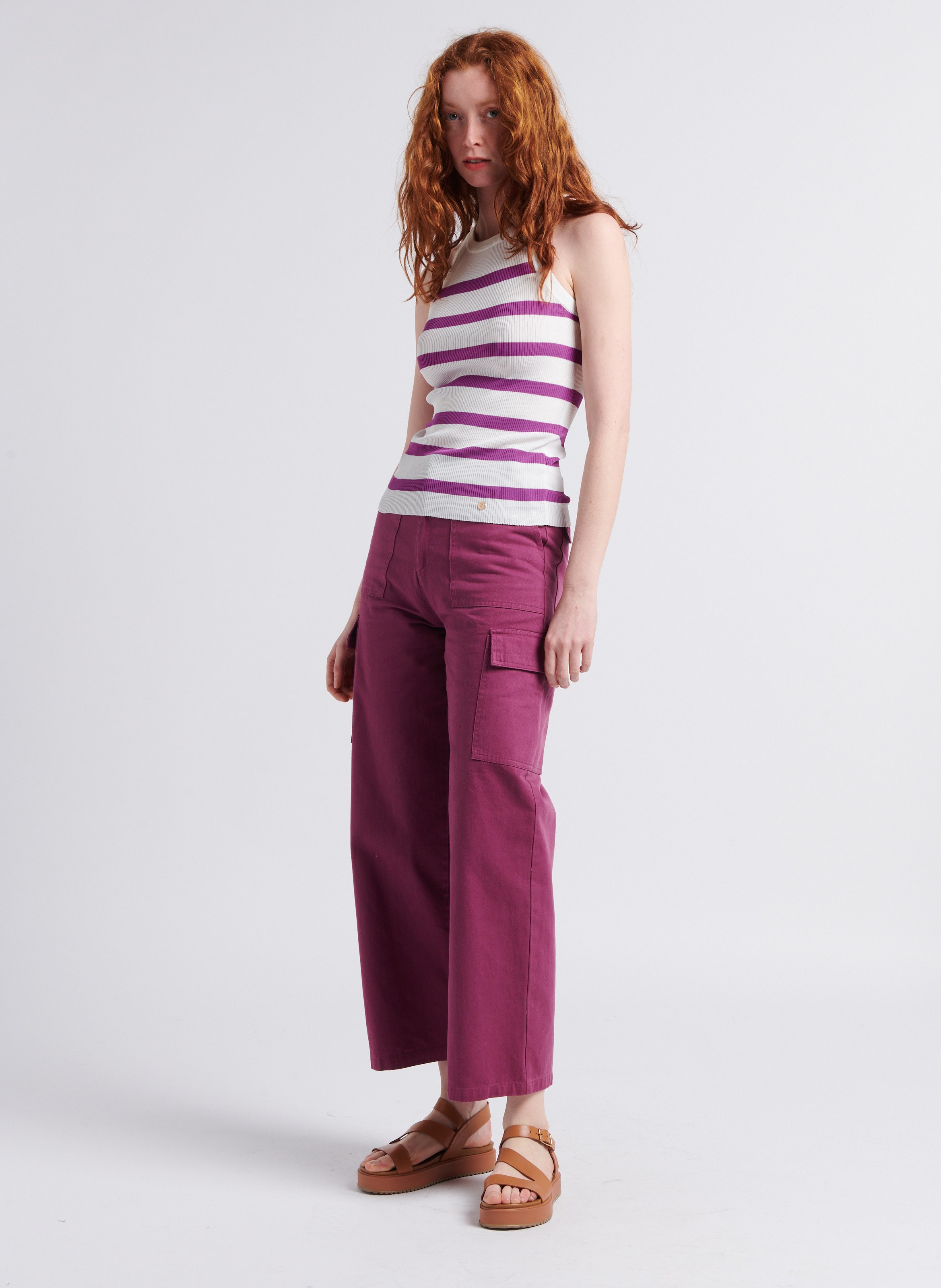 Pantalon cargo en coton LA PETITE ETOILE Violet