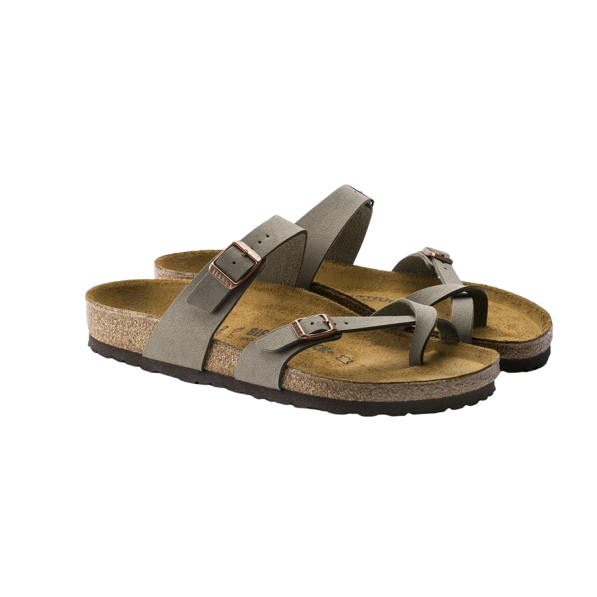 Faux leather sandals BIRKENSTOCK Khaki