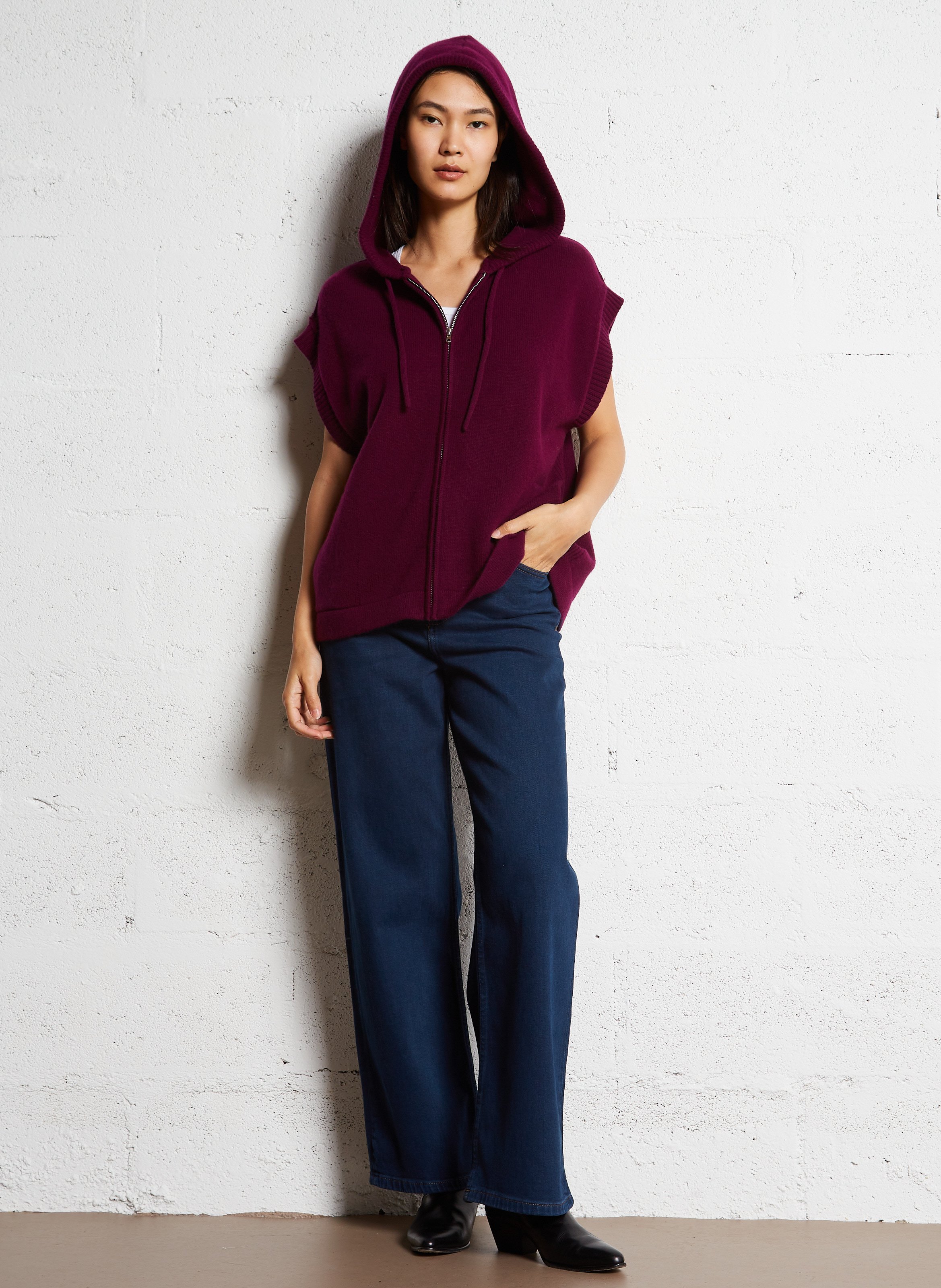 High-rise cotton-blend bootcut jeans SUD EXPRESS Blue