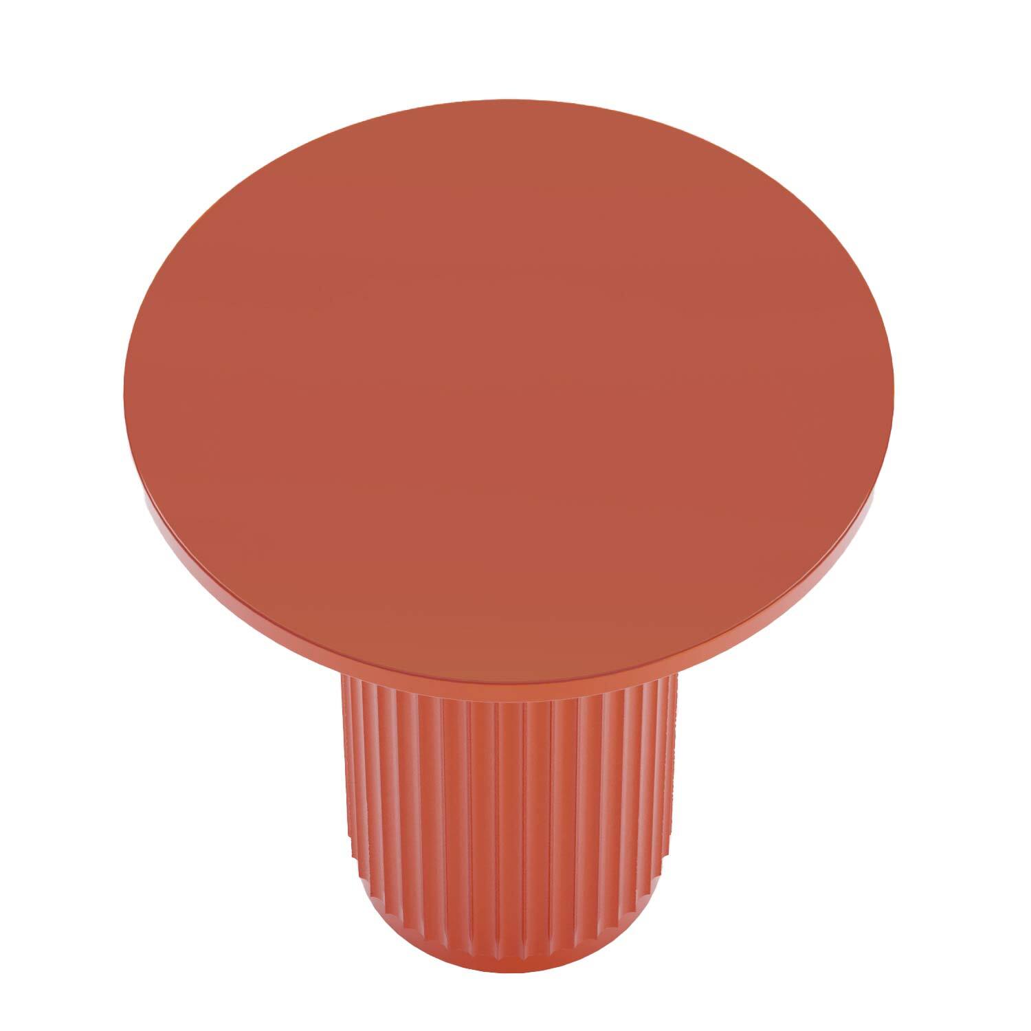 Ribbed round side table POTIRON PARIS Orange