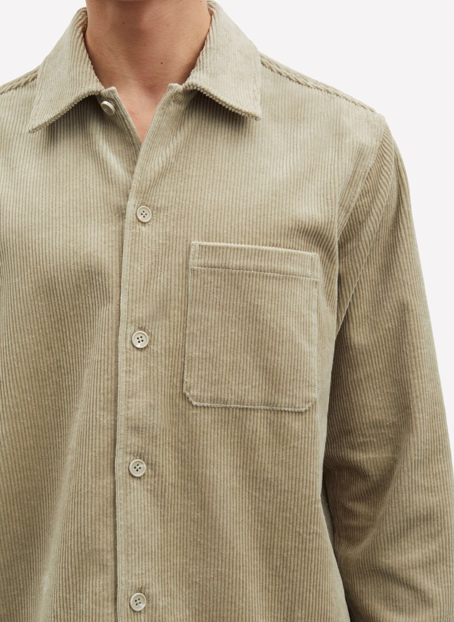 Surchemise col classique en coton organique Beige