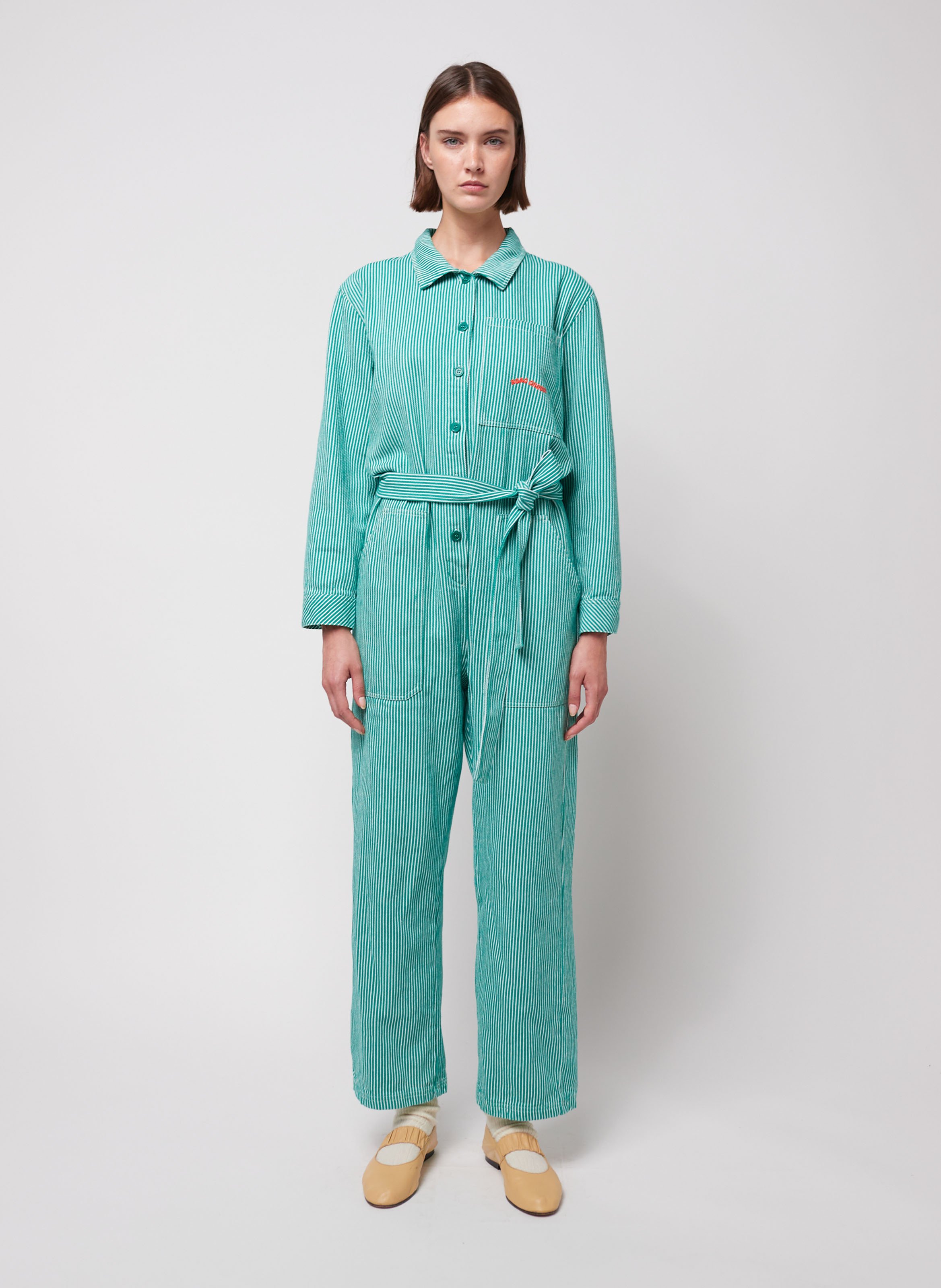 Rechte jumpsuit van gerecycled katoenmengsel BOBO CHOSES Groen