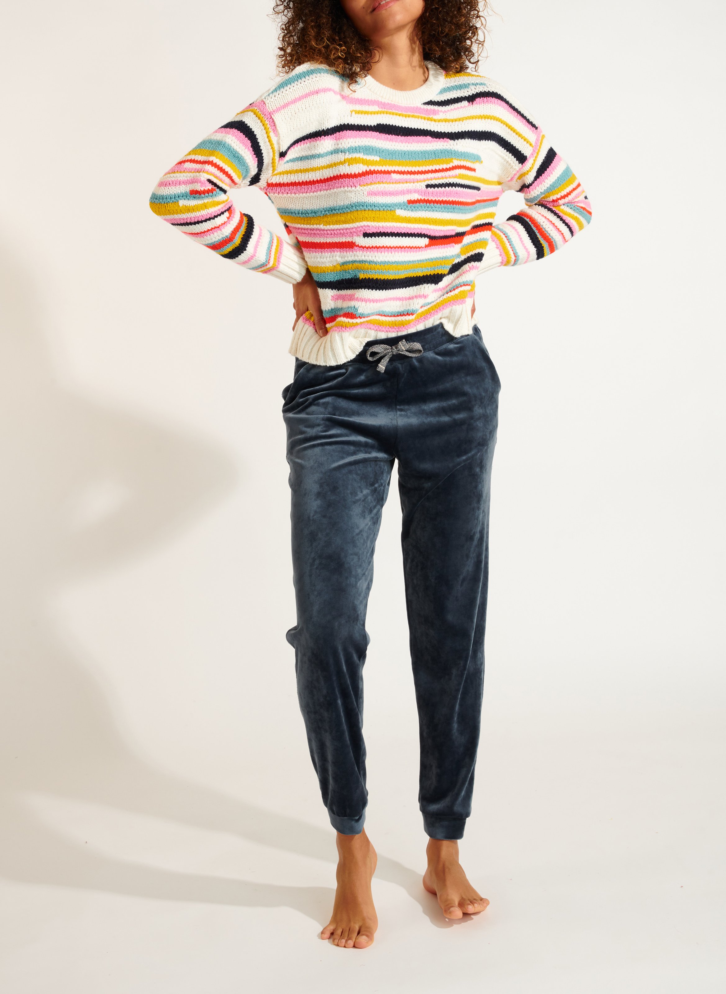 Bas de jogging en velours Bleu