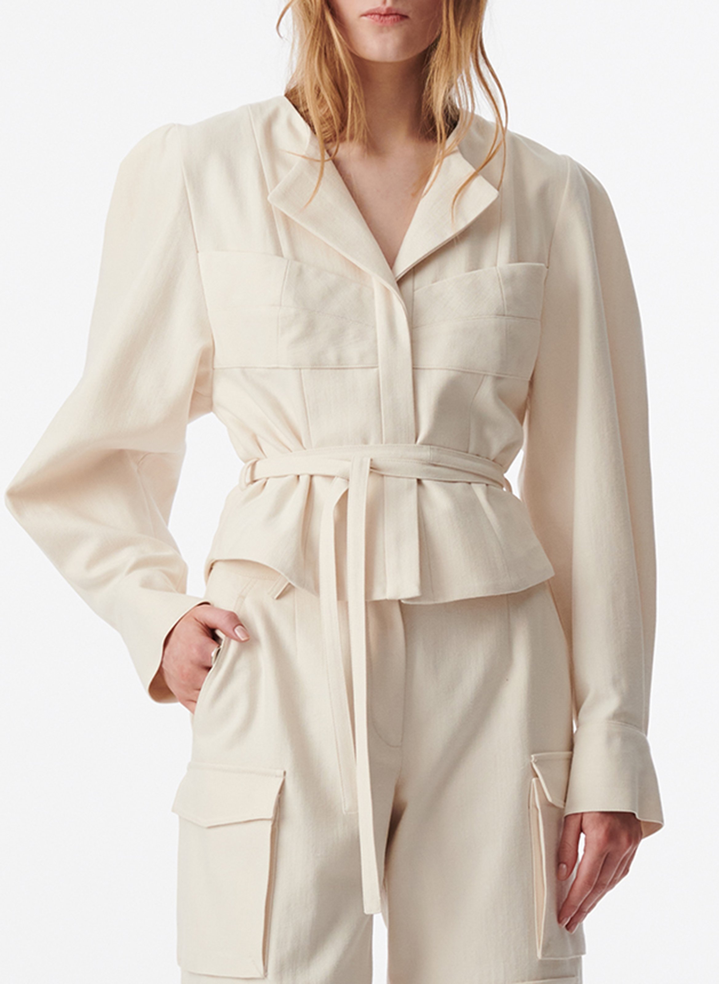 Long-sleeved belted top IRO Beige