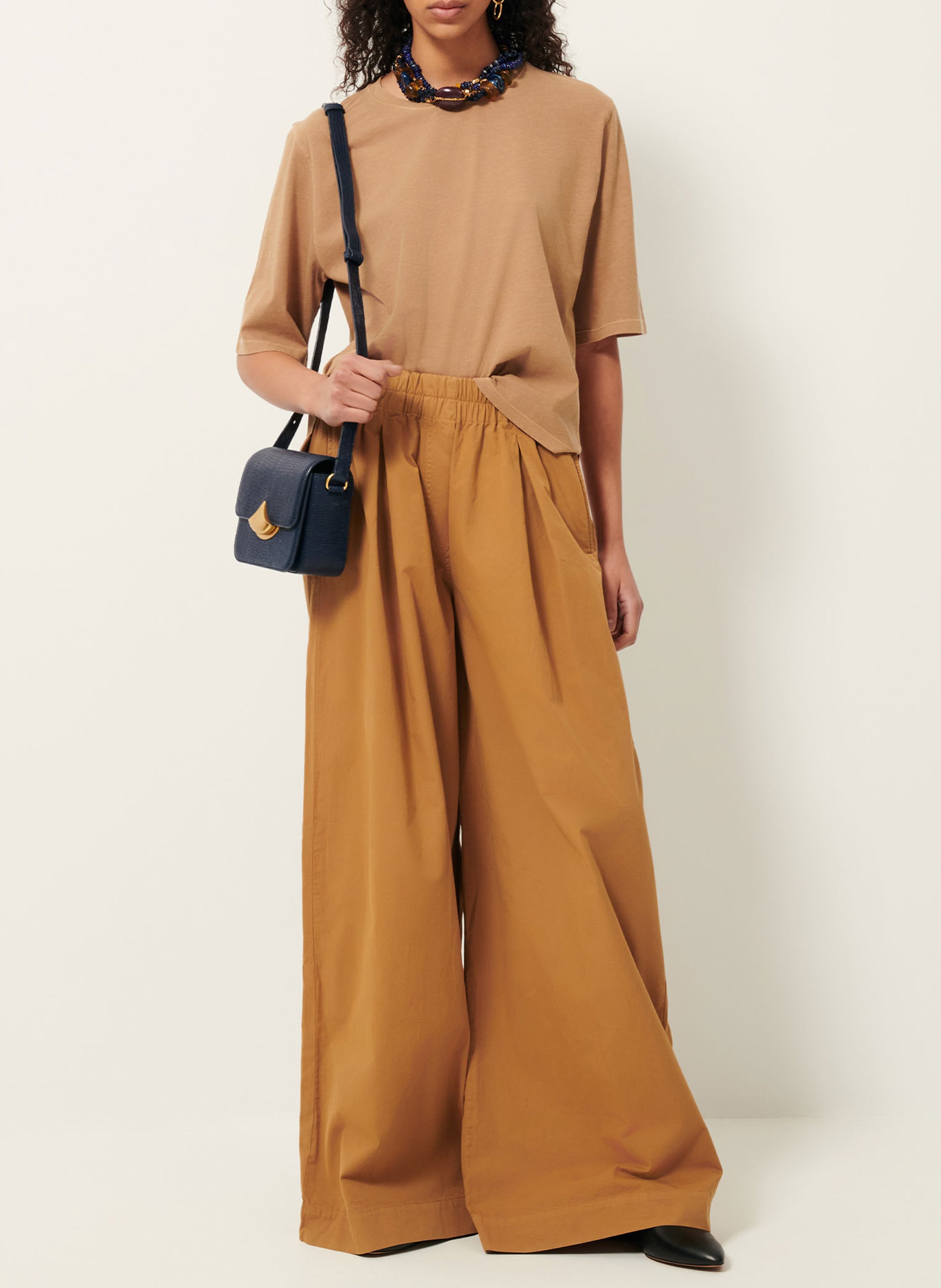 Oversized cotton T-shirt SESSUN Beige