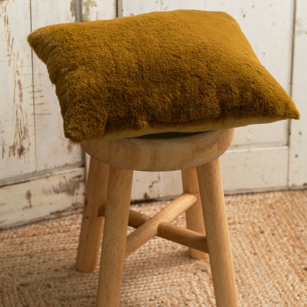 Fake fur cushion TODAY LINGE DE MAISON Brown